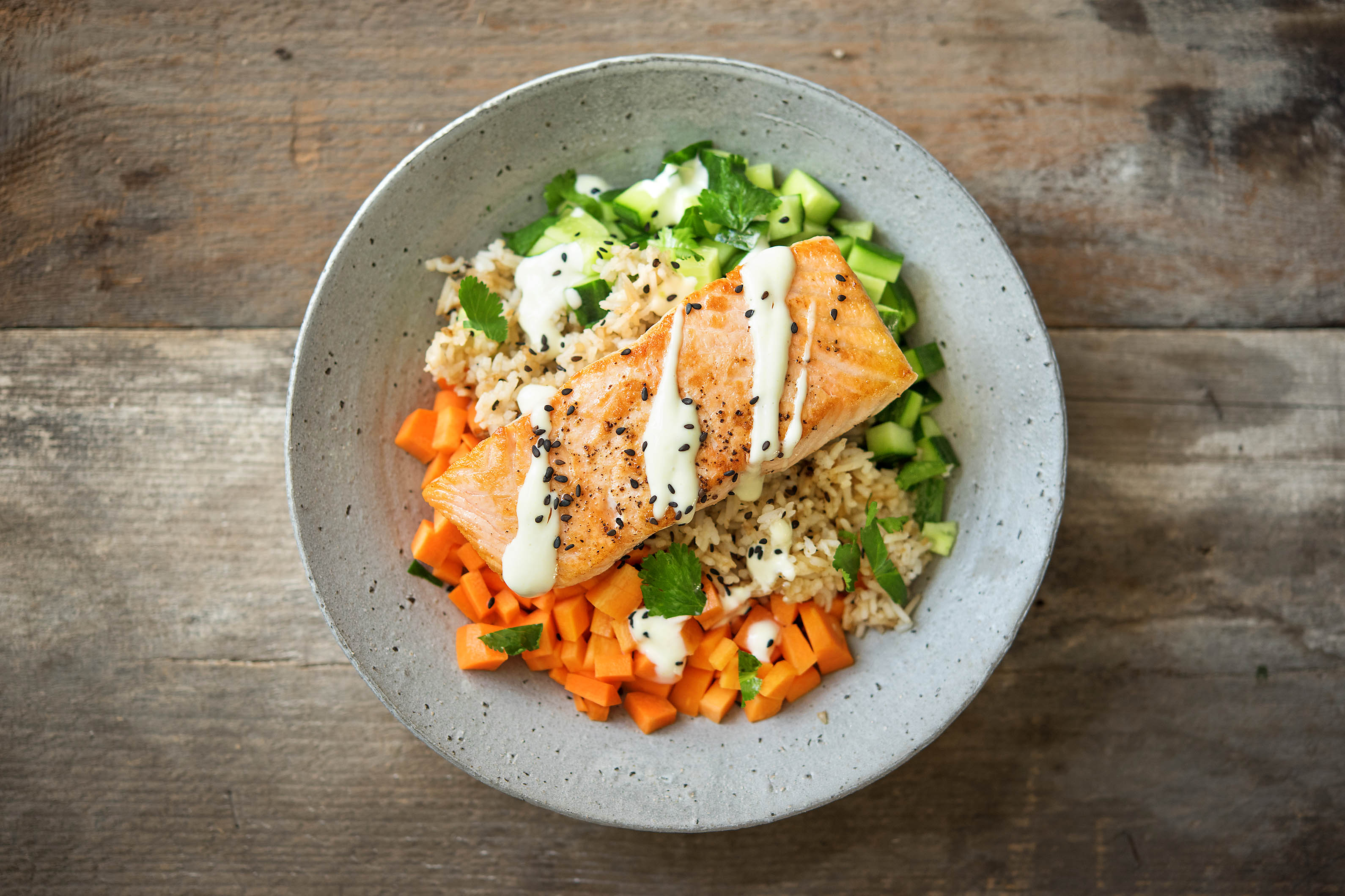 Salmon Sushi Bowl with Wasabi Sauce Recipe HelloFresh