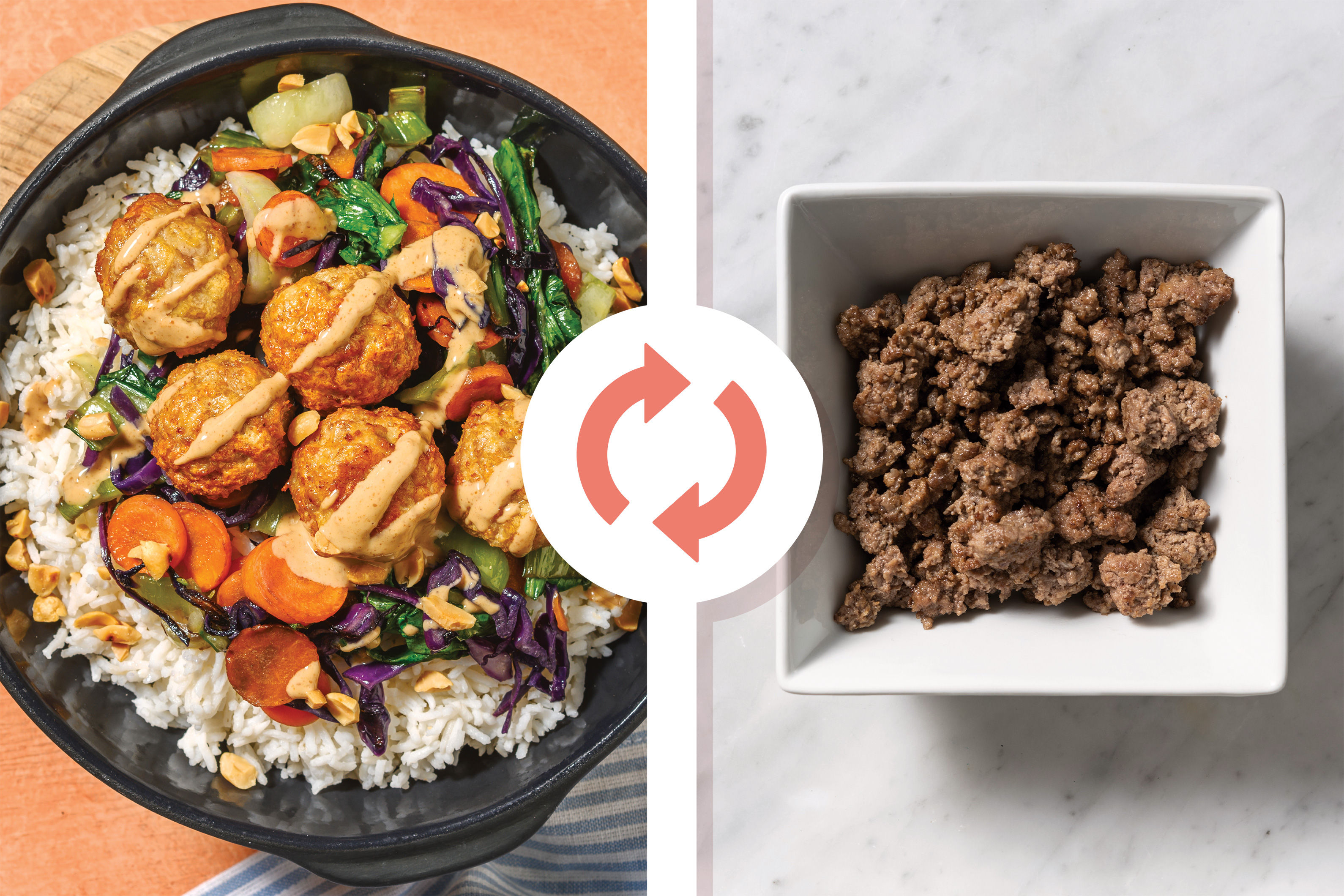 Satay Beef Meatballs & Ginger Lemongrass Rice Recipe HelloFresh