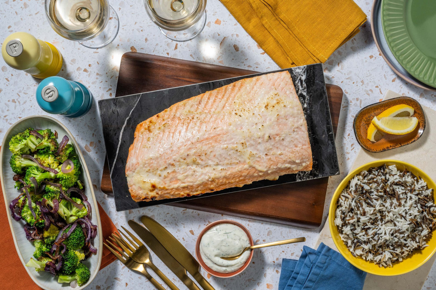 Roasted Salmon and Creamy DillHorseradish Sauce Recipe HelloFresh