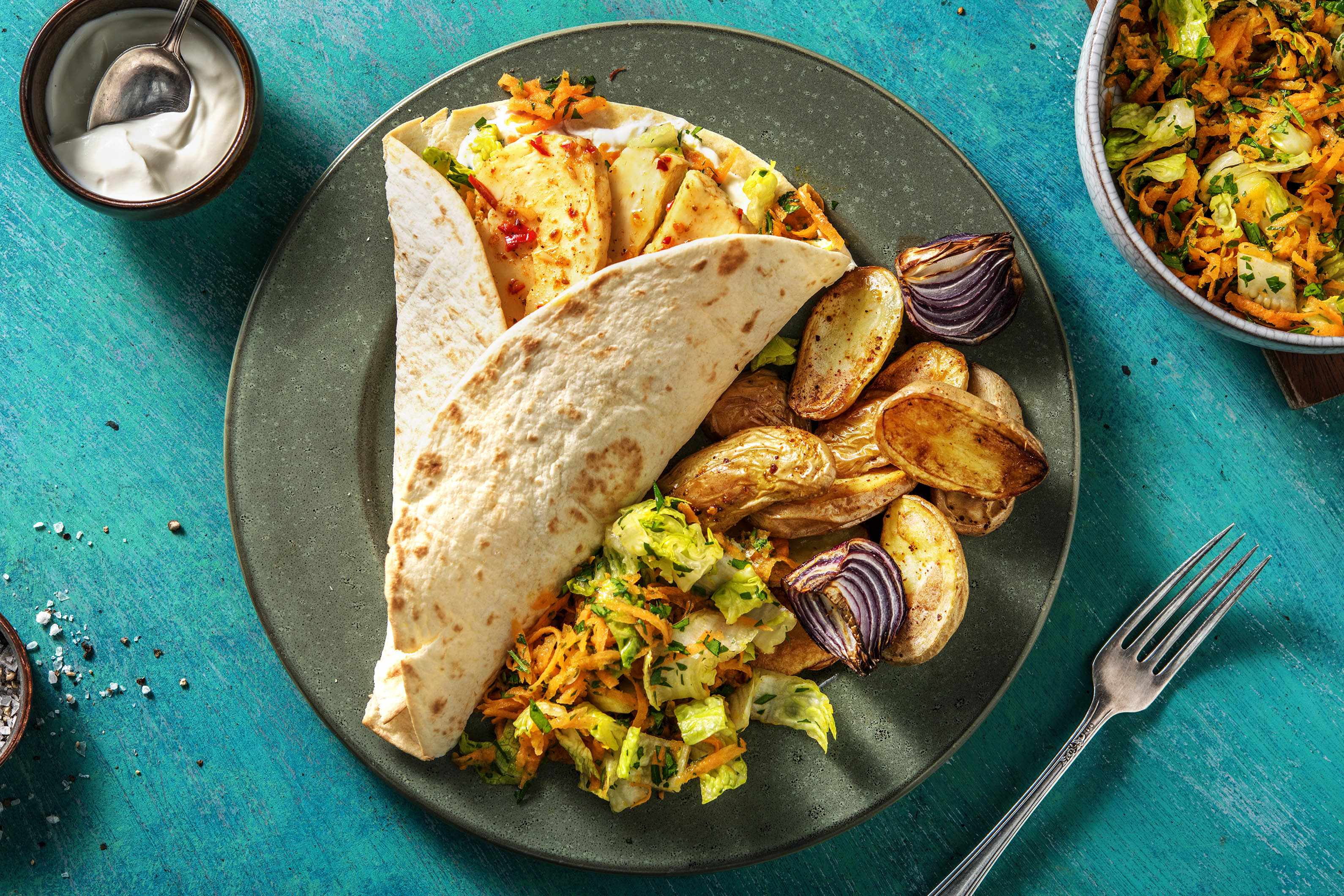 Scharfer Piri-Piri-Halloumi-Wrap Rezept | HelloFresh