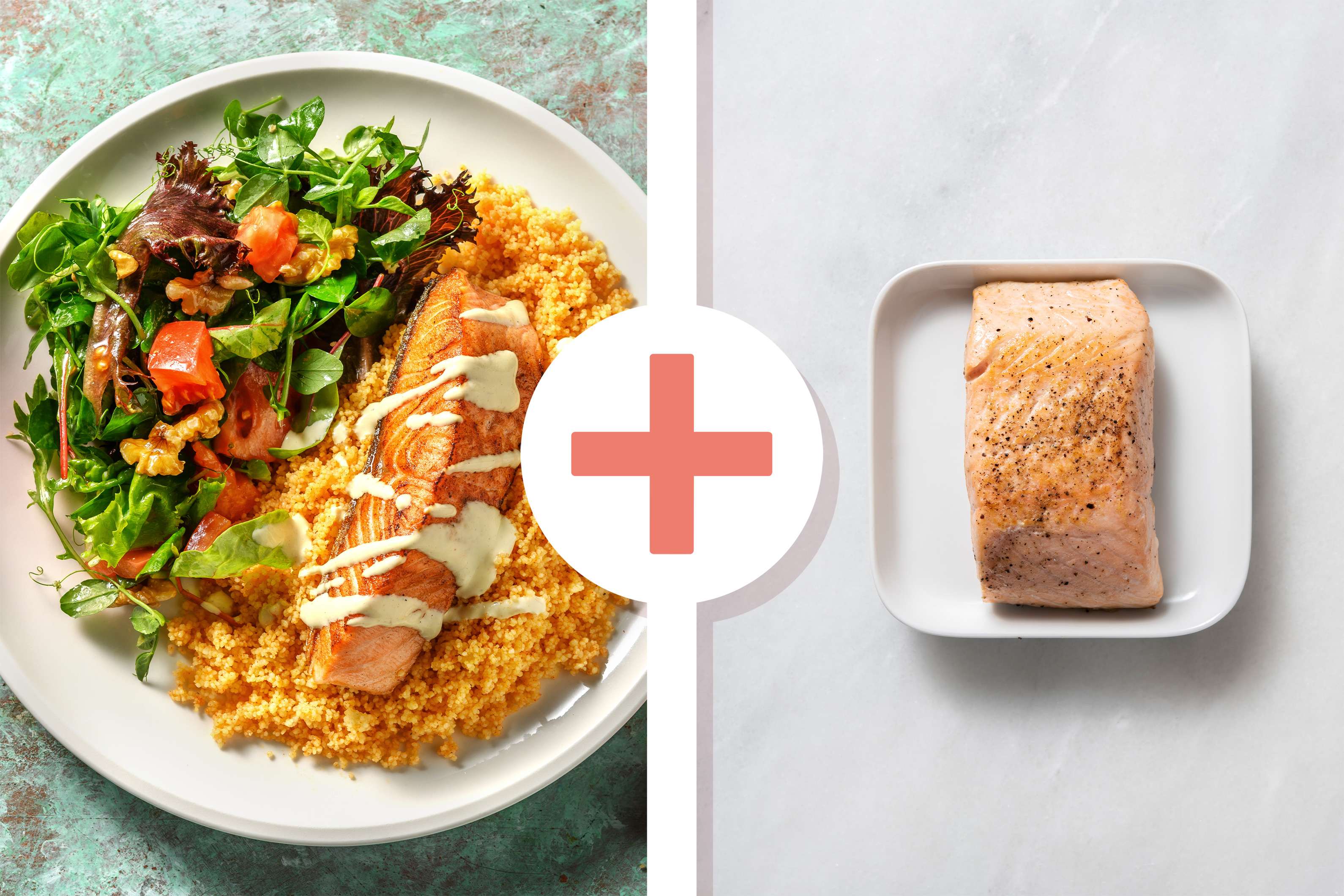 Easy Seared Double Salmon & Chermoula Couscous Recipe HelloFresh