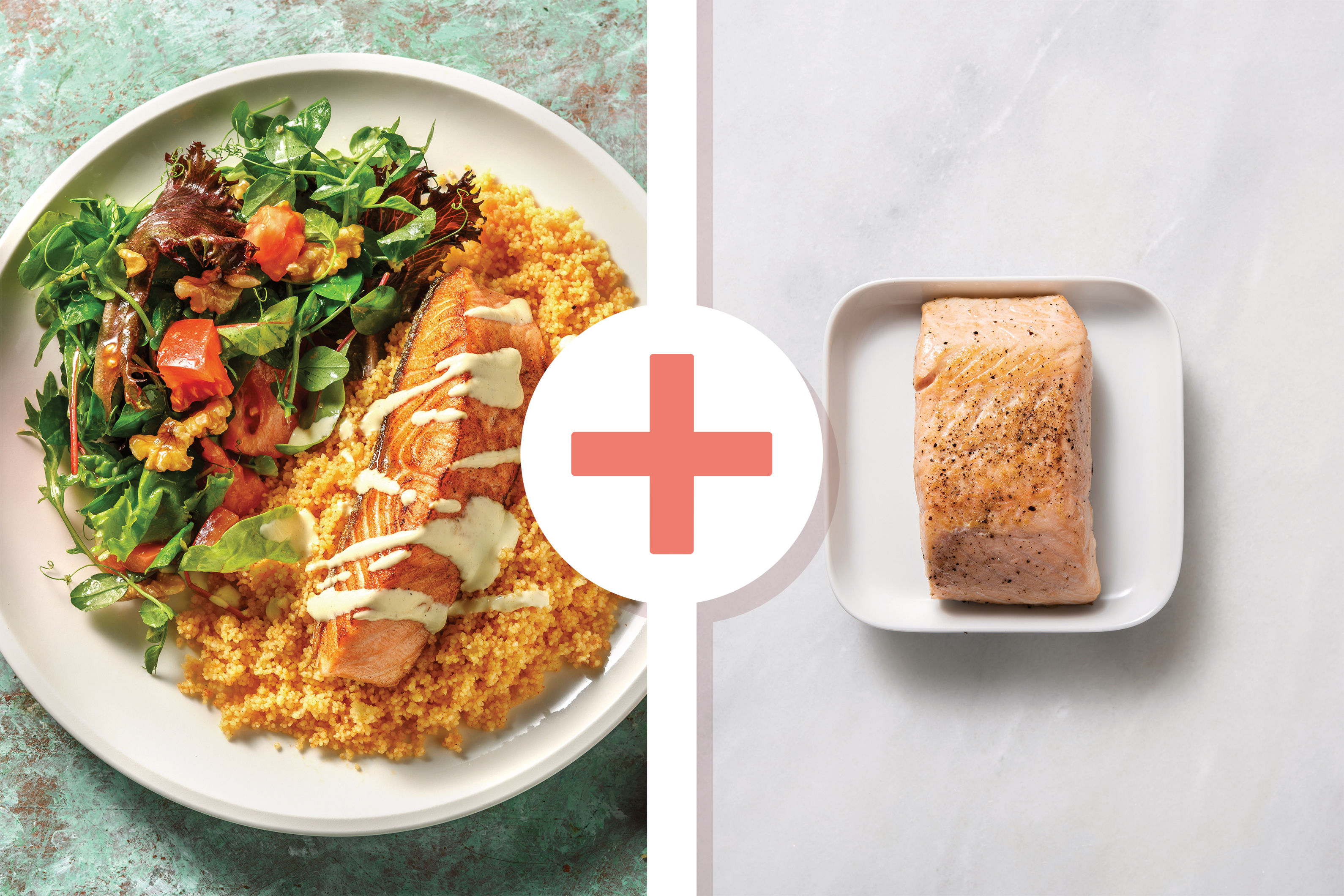 Seared Double Salmon & Chermoula Couscous Recipe HelloFresh