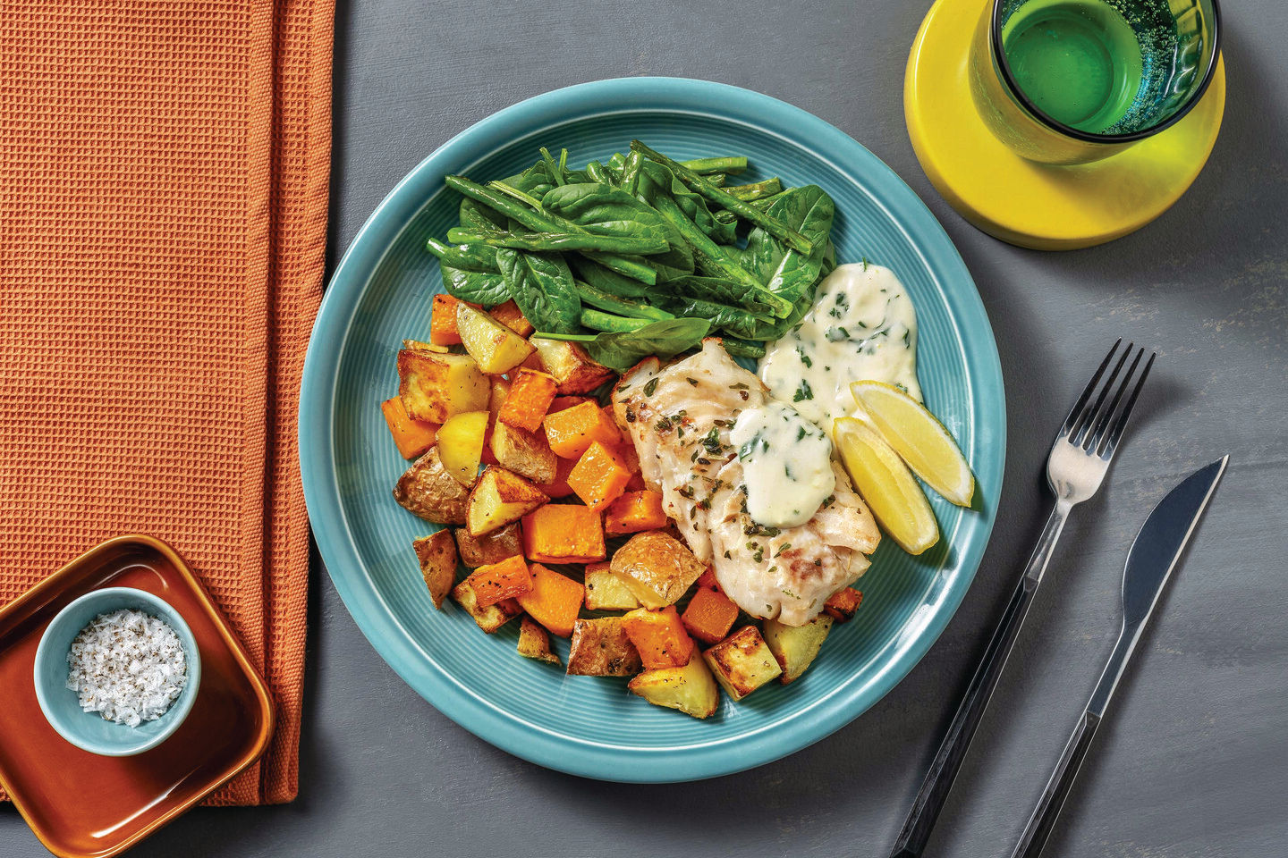 Quick White Fish & Creamy Parsley Sauce Recipe HelloFresh