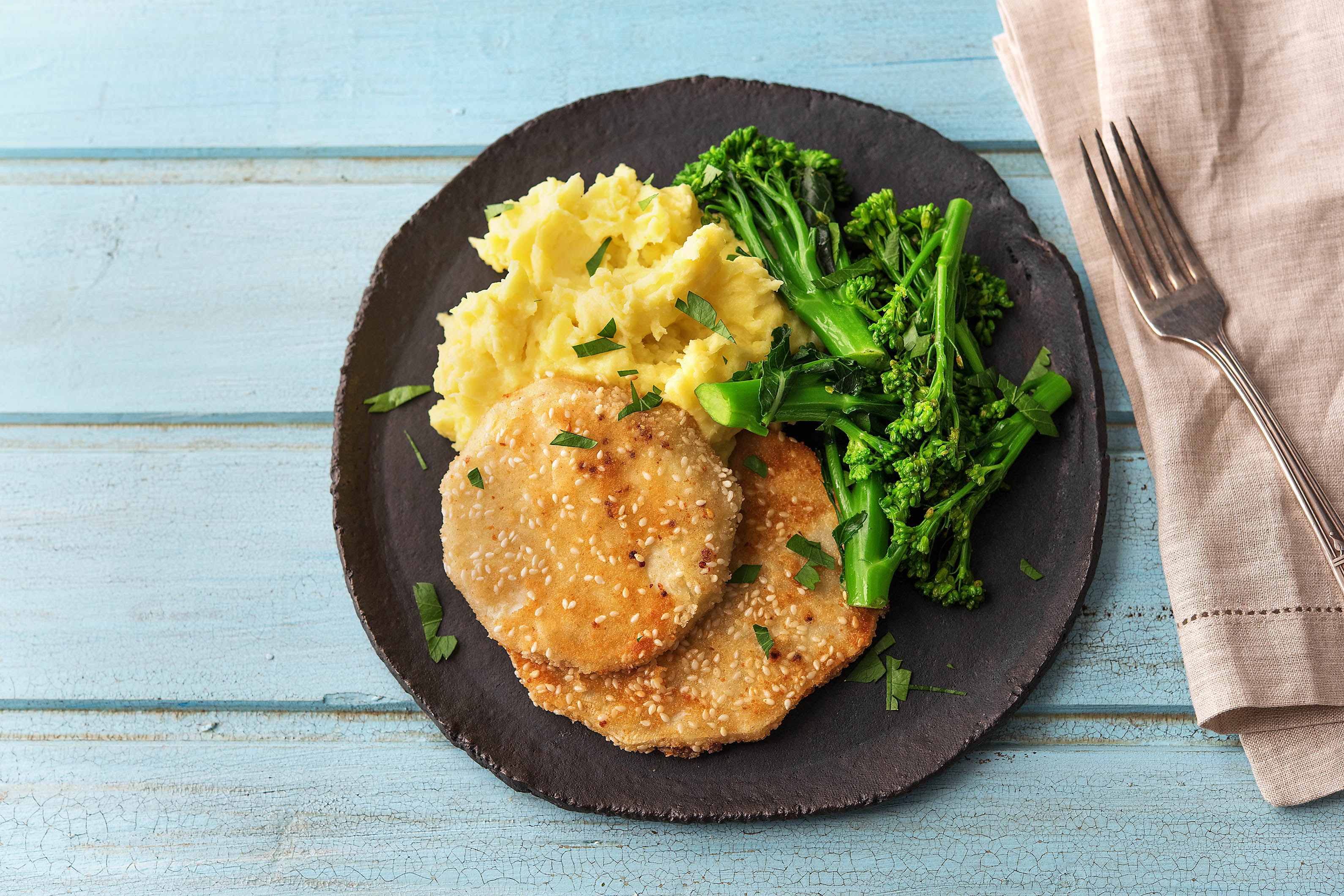 Sellerieschnitzel mit Sesamkruste Rezept | HelloFresh