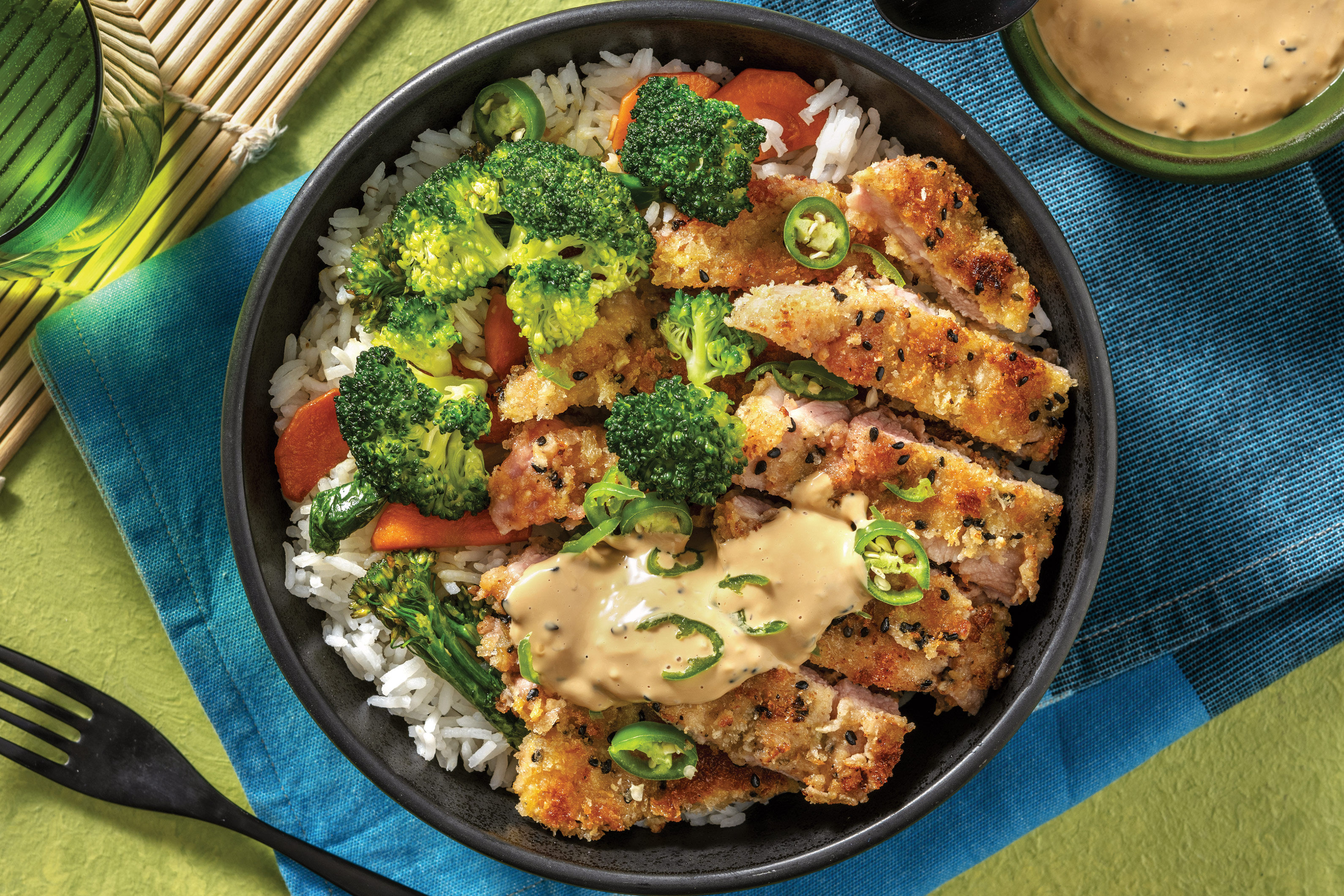 SesameCrumbed Pork & Garlic Broccoli Recipe HelloFresh