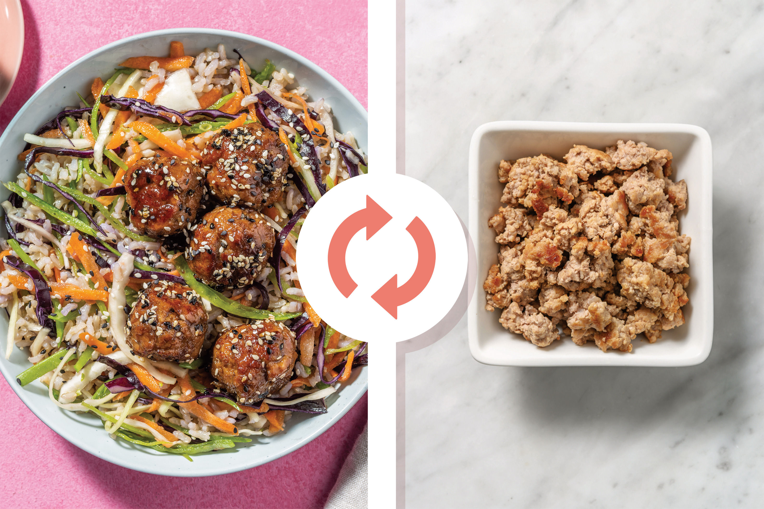 SesameHoney Pork Meatballs & Brown Rice Recipe HelloFresh