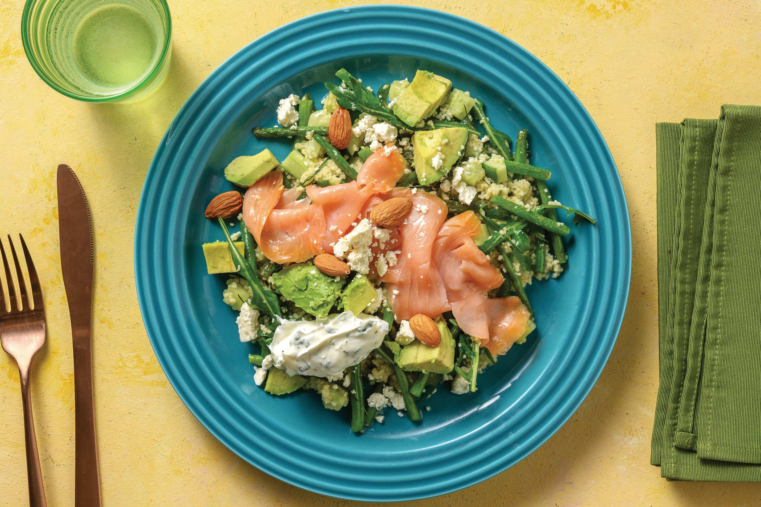 Smoked Salmon & Couscous Salad with Tartare Dressing Recipe HelloFresh
