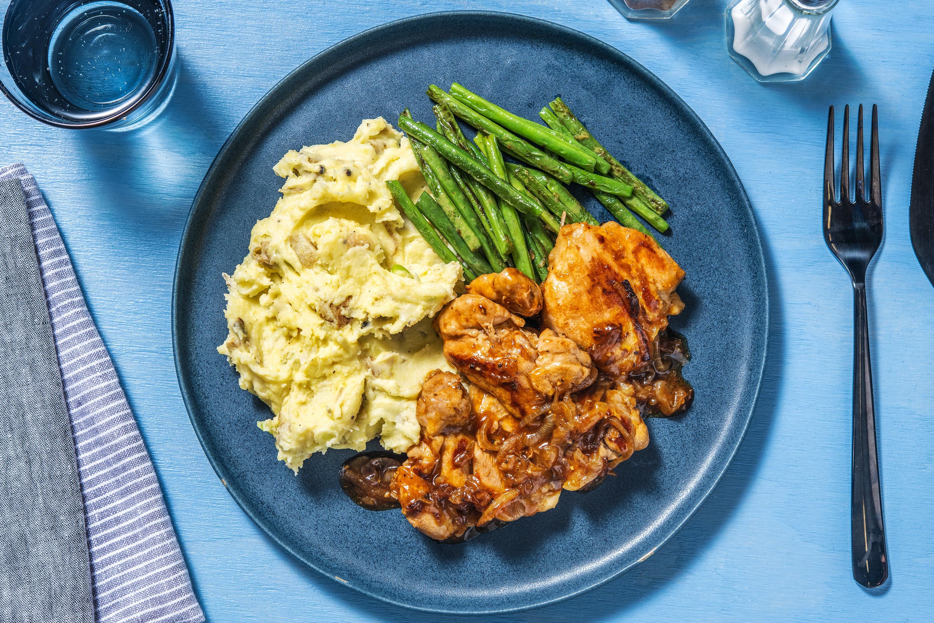Smokey Chicken, Cheesy Mash & Greens Recipe HelloFresh