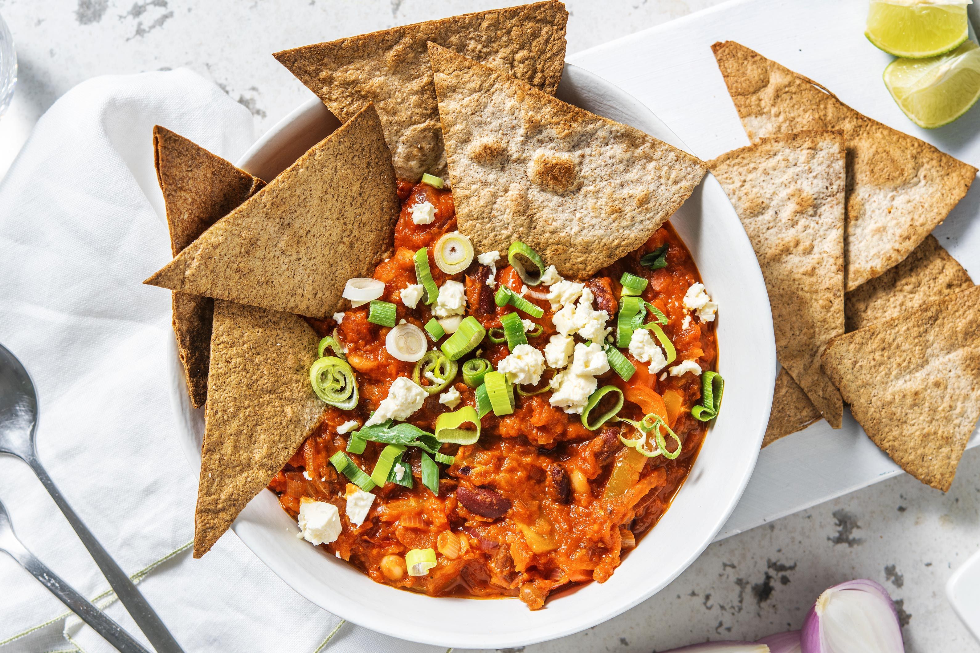 Mexican Bean Stew with Tortilla Chips Recipe HelloFresh