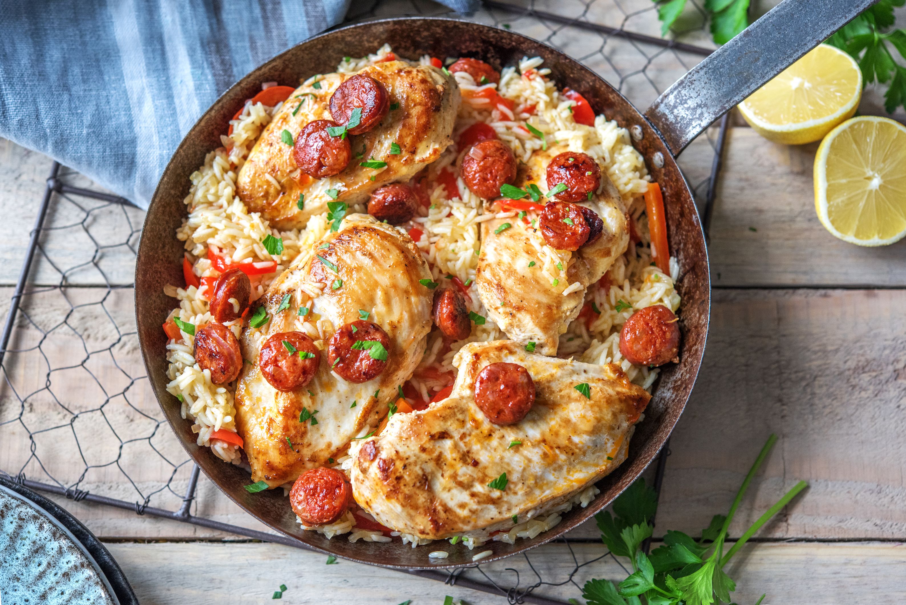 Chicken & chorizo one-pan recipe