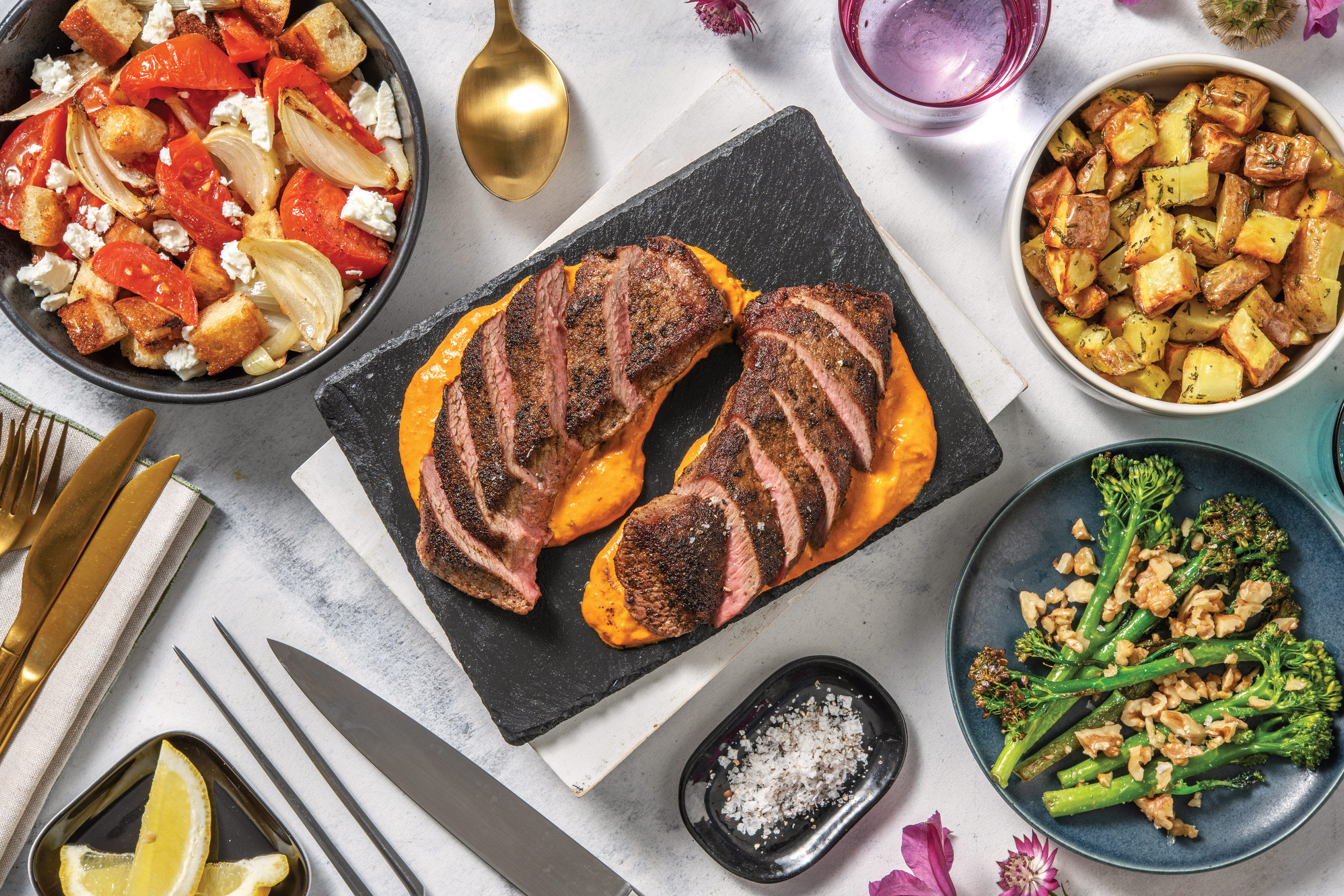 Smokey Lamb Loin & Tomato Crouton Toss Recipe HelloFresh