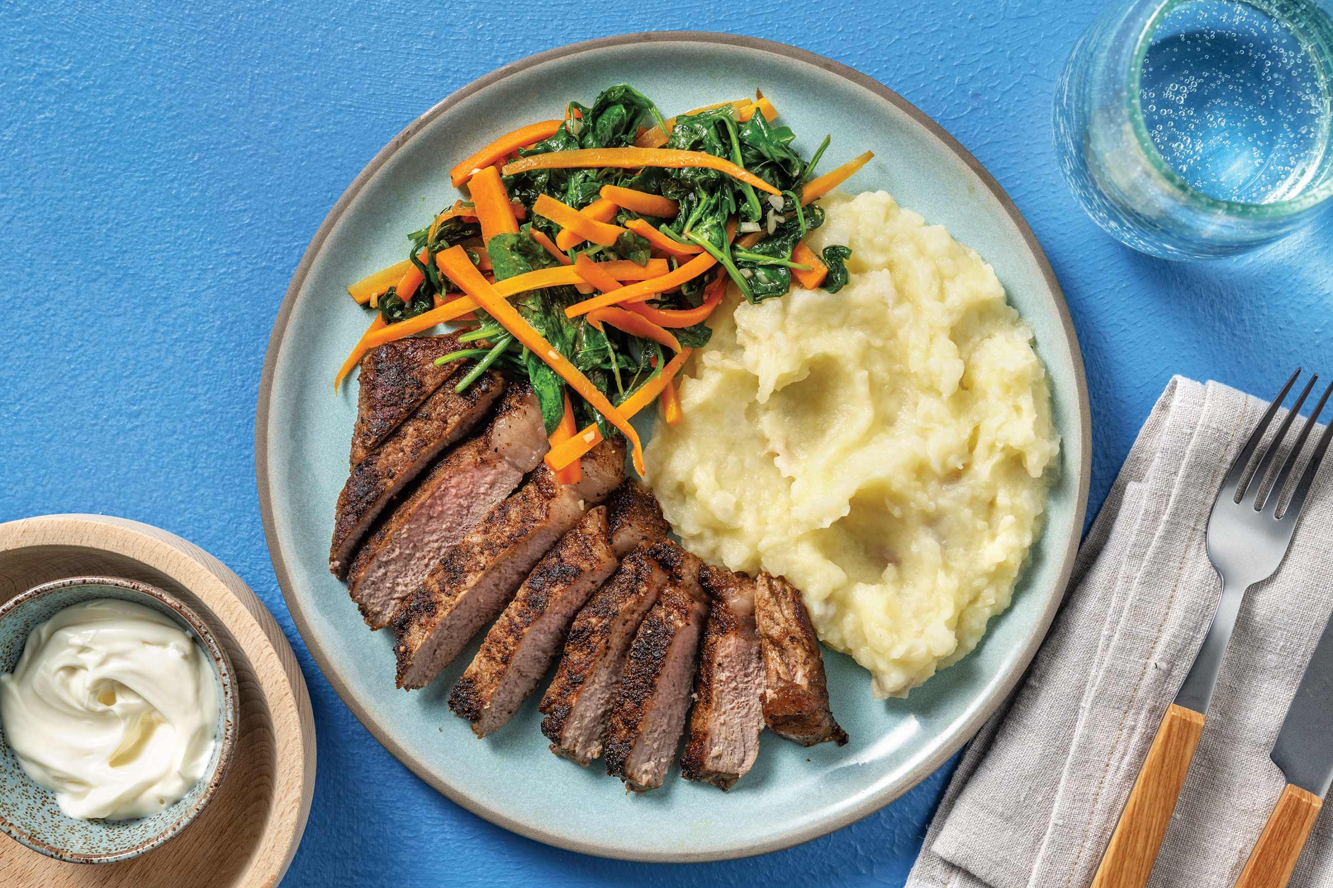 Spiced Beef Rump & Garlic Veggies Recipe | HelloFresh