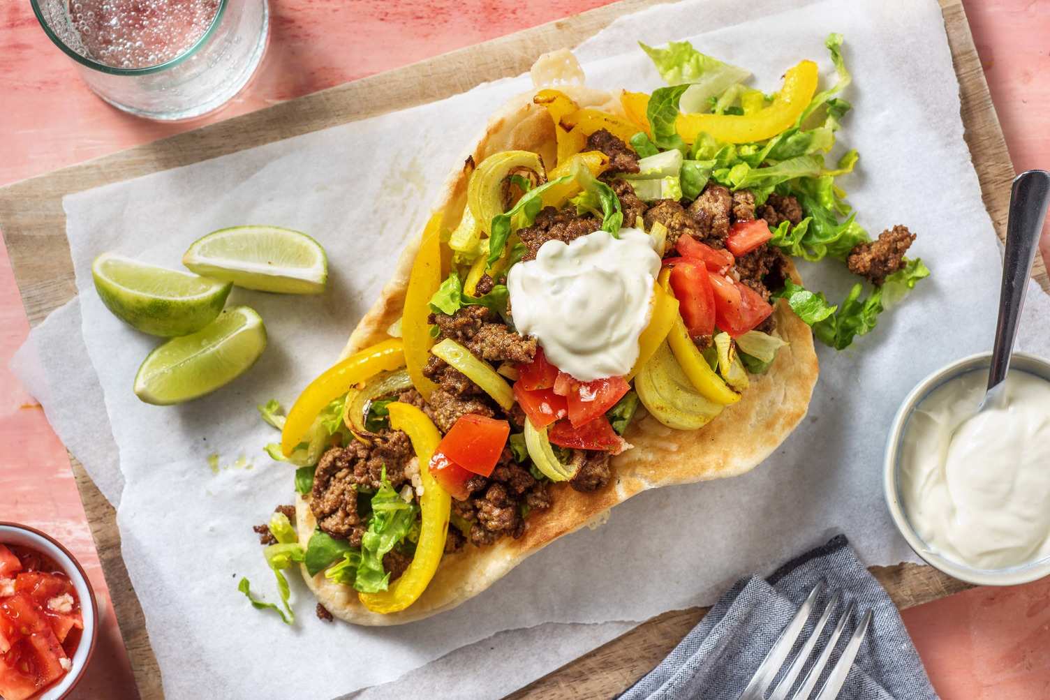 Naan au bœuf façon tacos Recette HelloFresh
