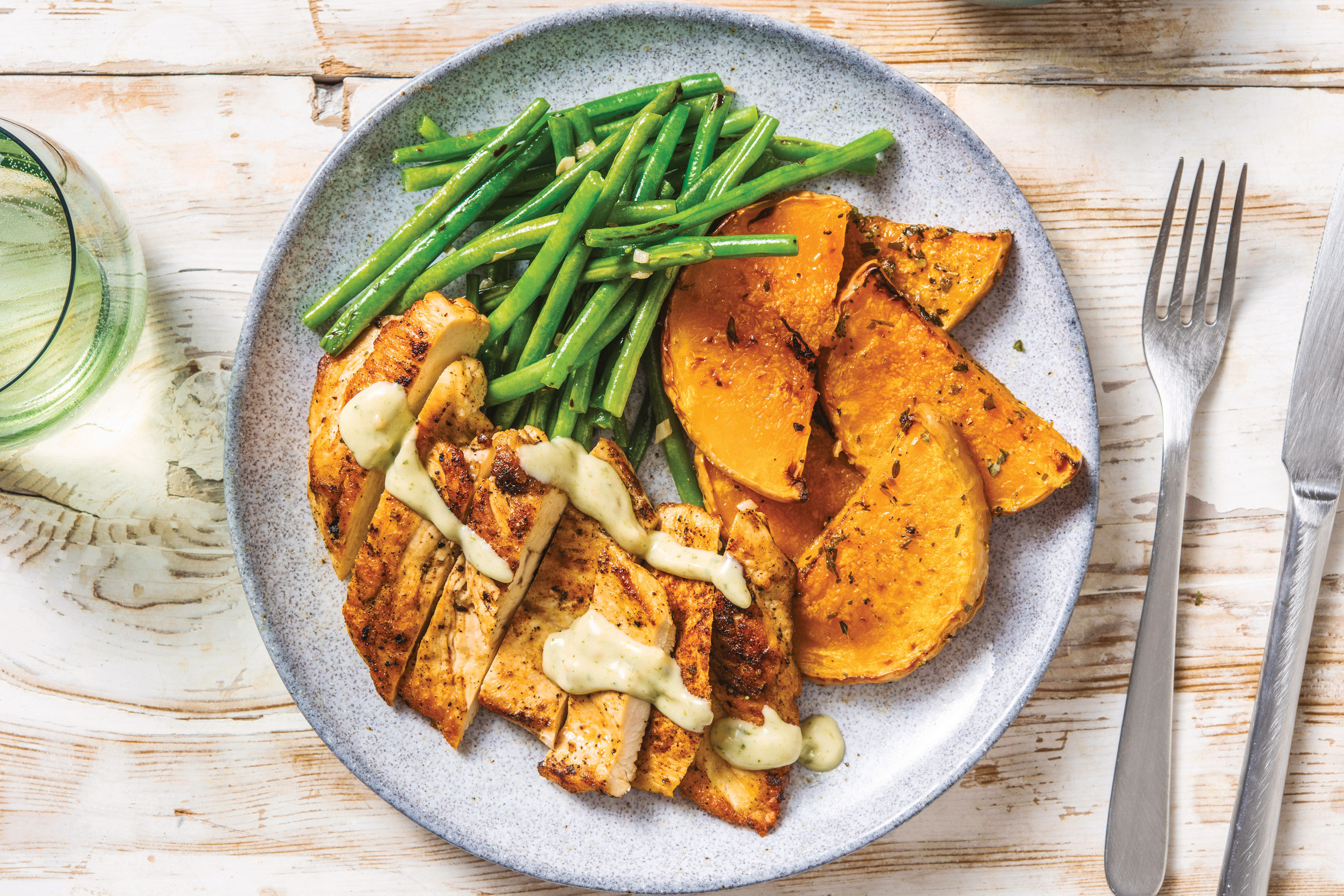 Spiced Chicken & GarlicHerb Pumpkin Wedges Recipe HelloFresh