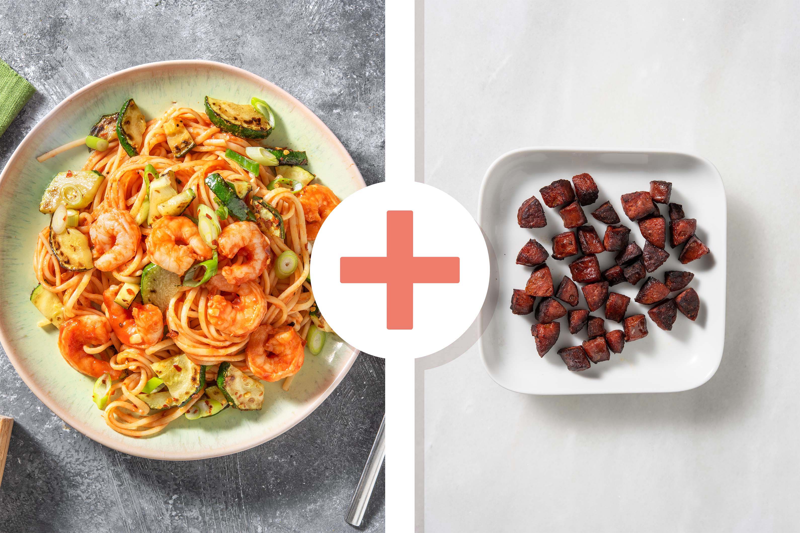 Prawn Pasta With Chargrilled Courgettes Recipe | HelloFresh