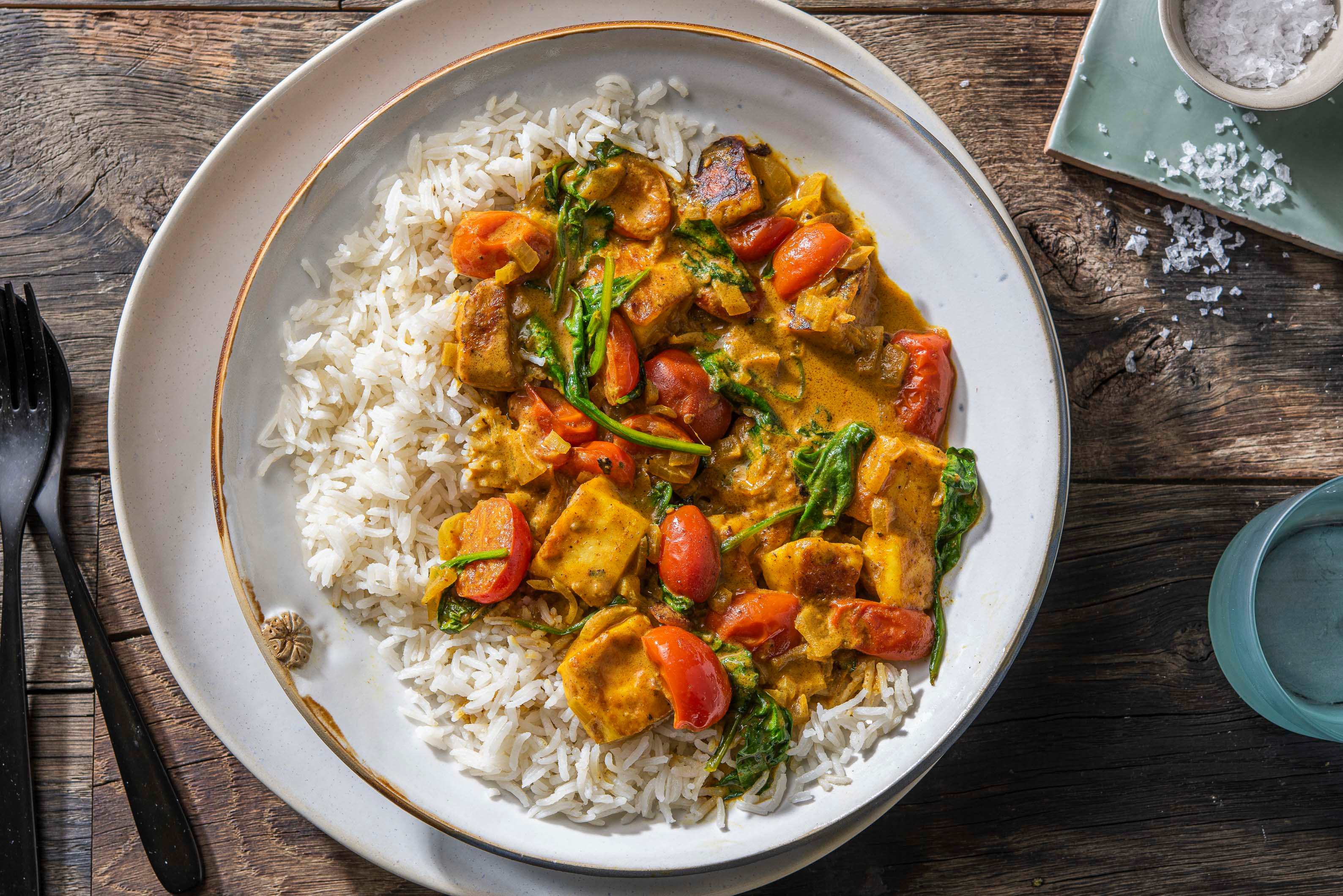 Spinach, Tomato and Halloumi Curry Recipe HelloFresh