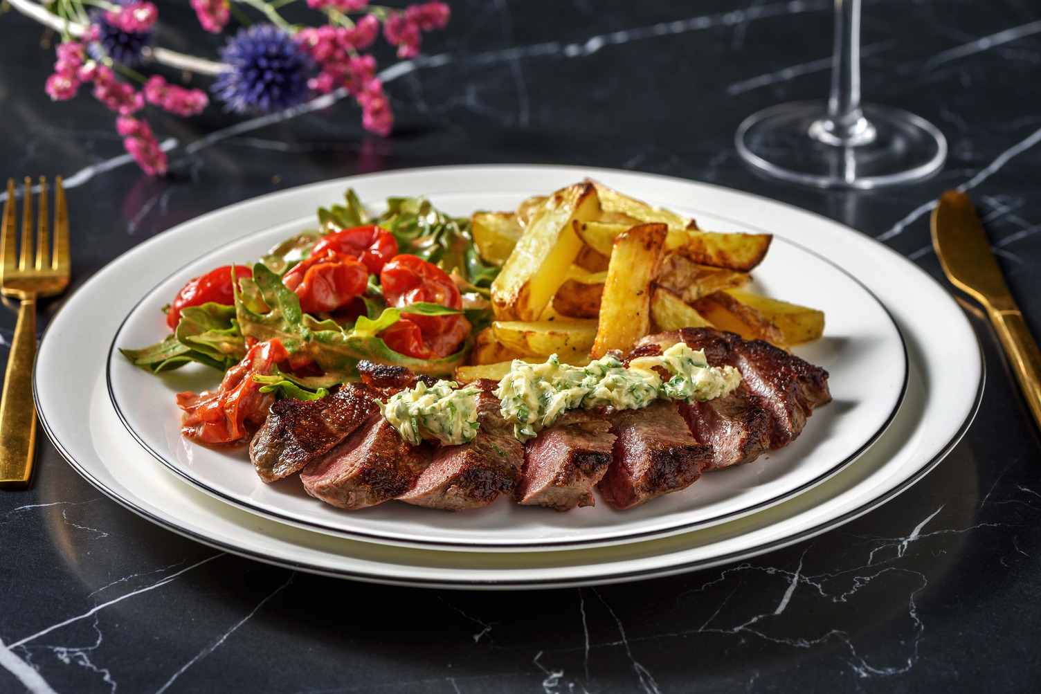 Sirloin Steak with Roasted Garlic & Parsley Butter Recipe HelloFresh