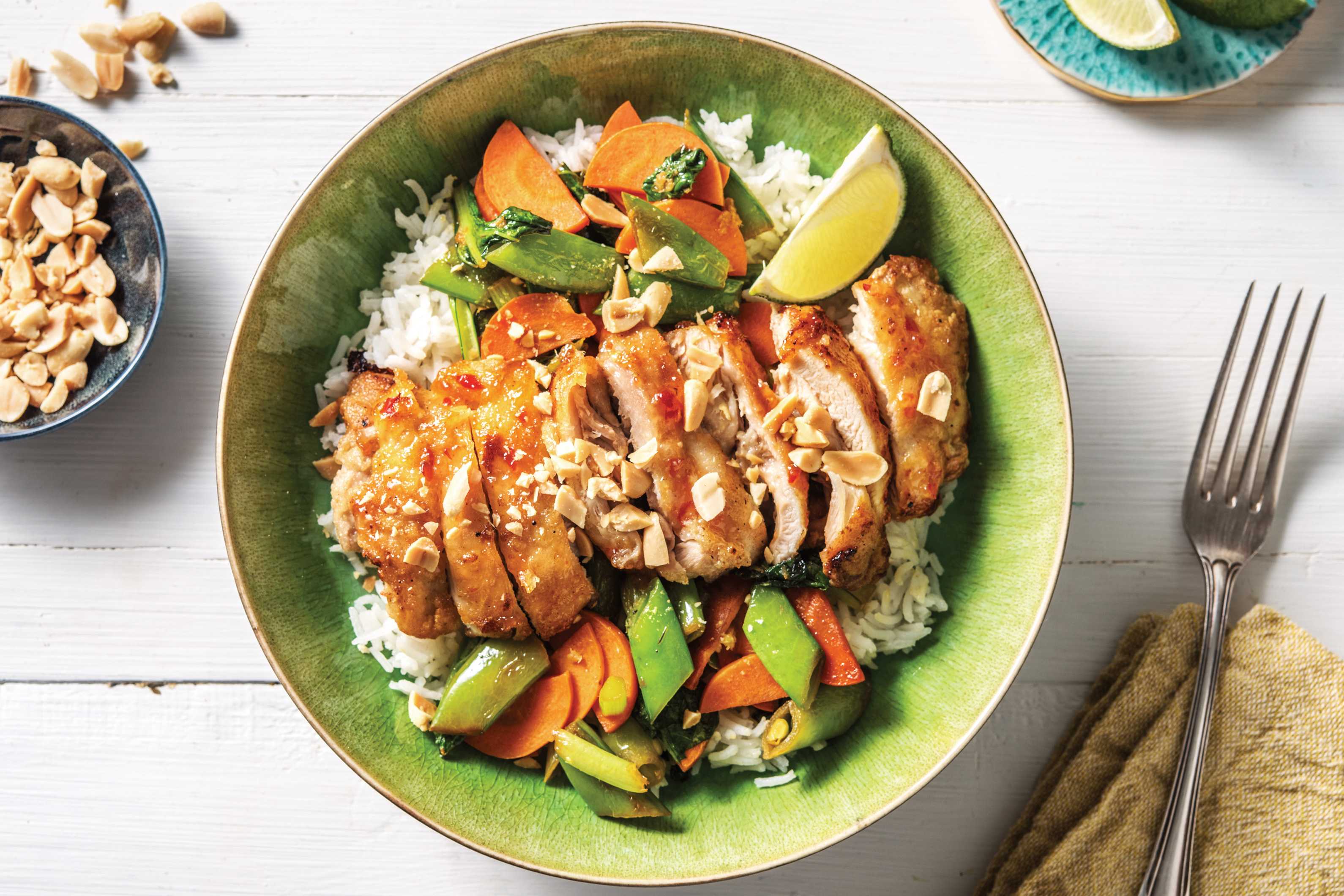 Sweet Chilli Glazed Chicken with Veggie StirFry Recipe HelloFresh
