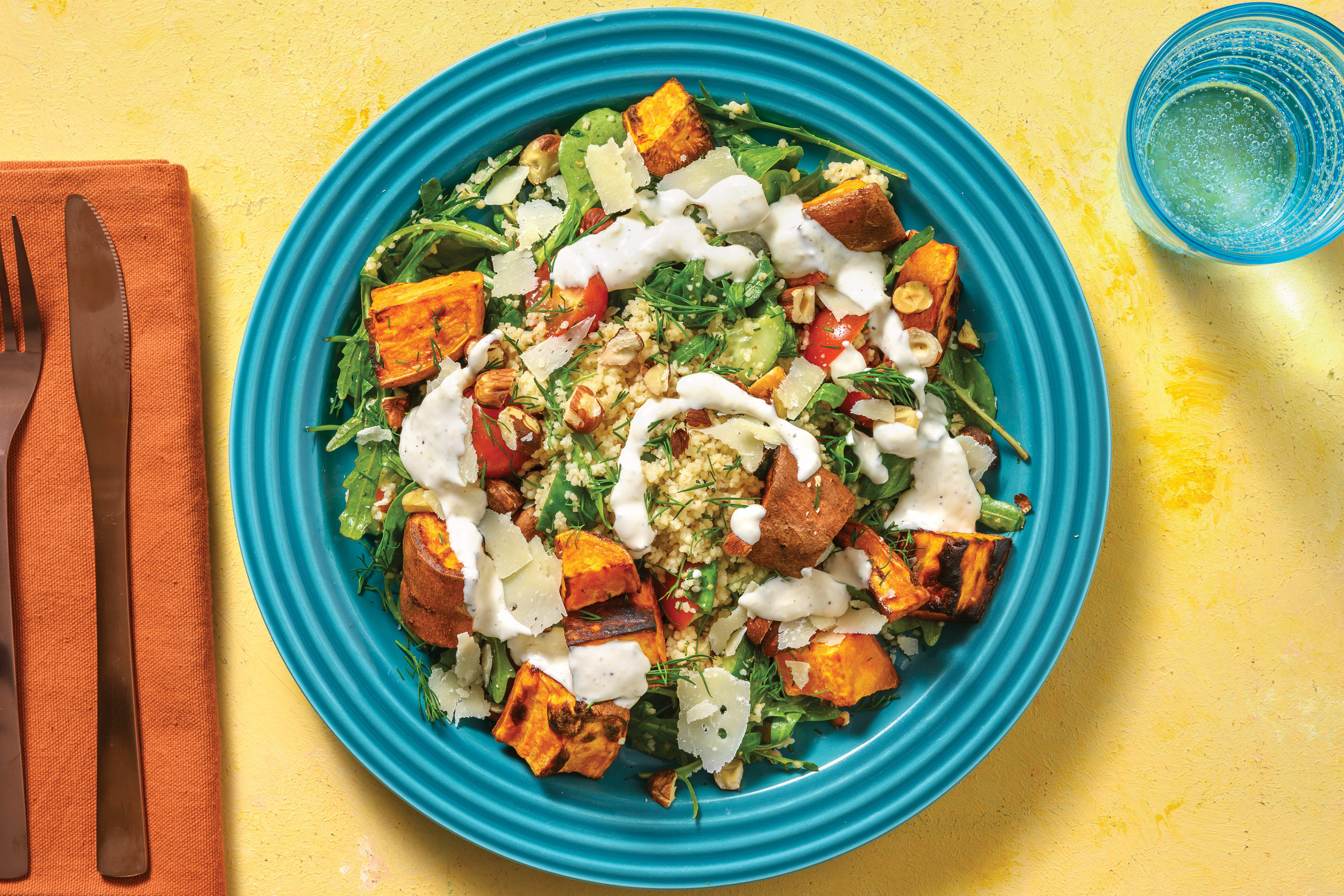 Sweet Potato & Couscous Salad with Caesar Dressing Recipe HelloFresh