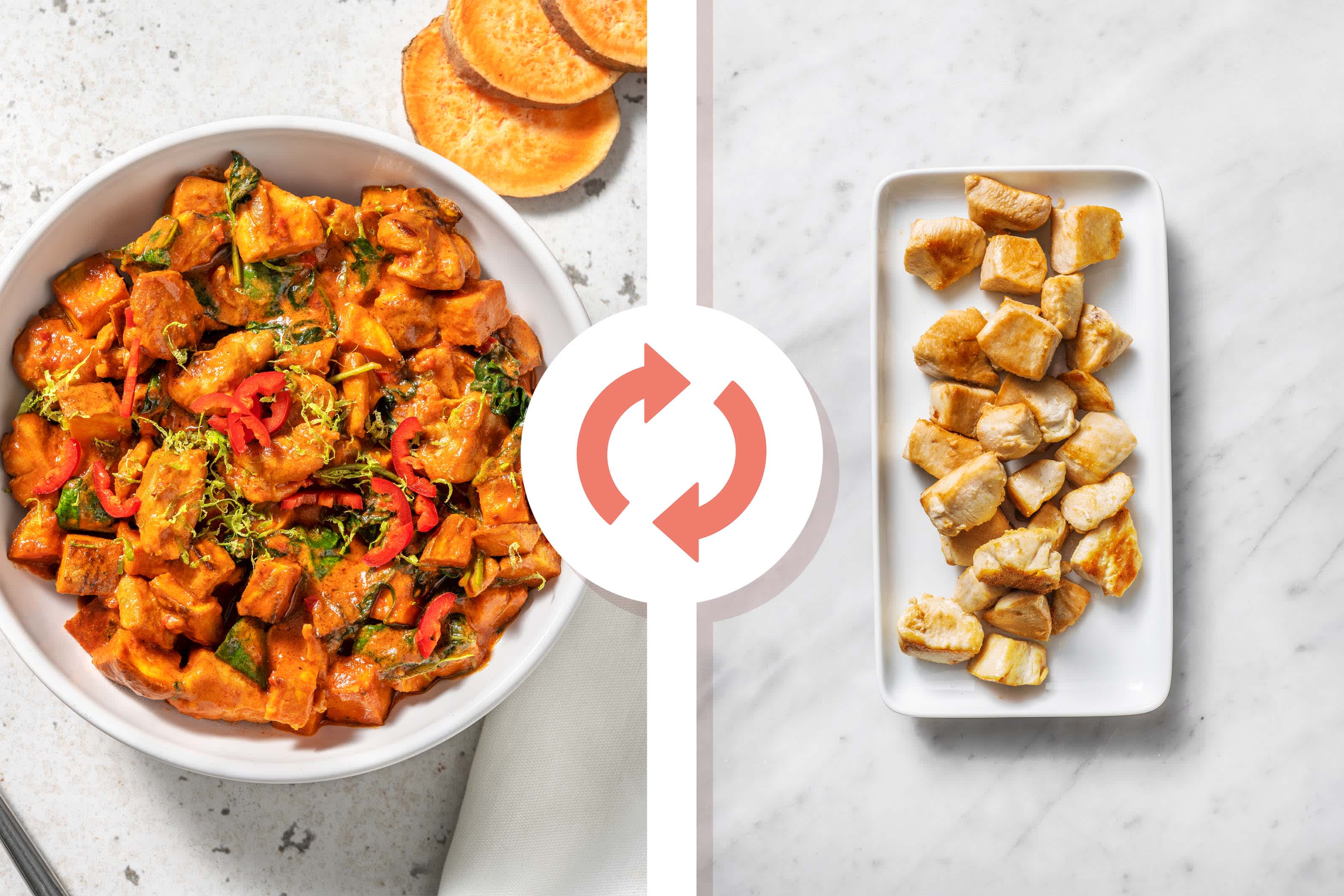 Sweet Potato, Ginger & Garlic Diced Chicken Breast Stew Recipe HelloFresh