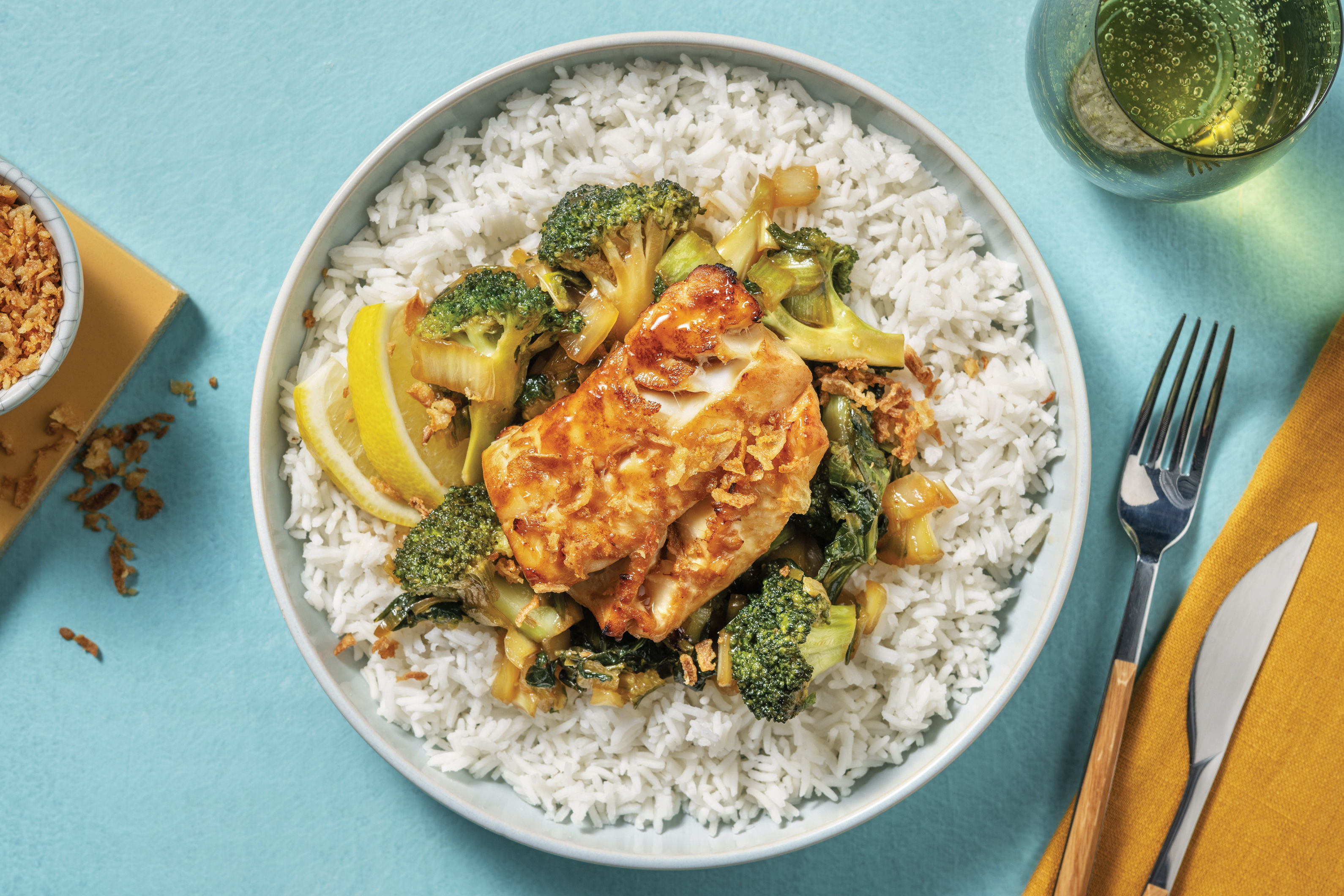 SweetSoy Dory Fish Fillets & Garlic Rice Recipe HelloFresh