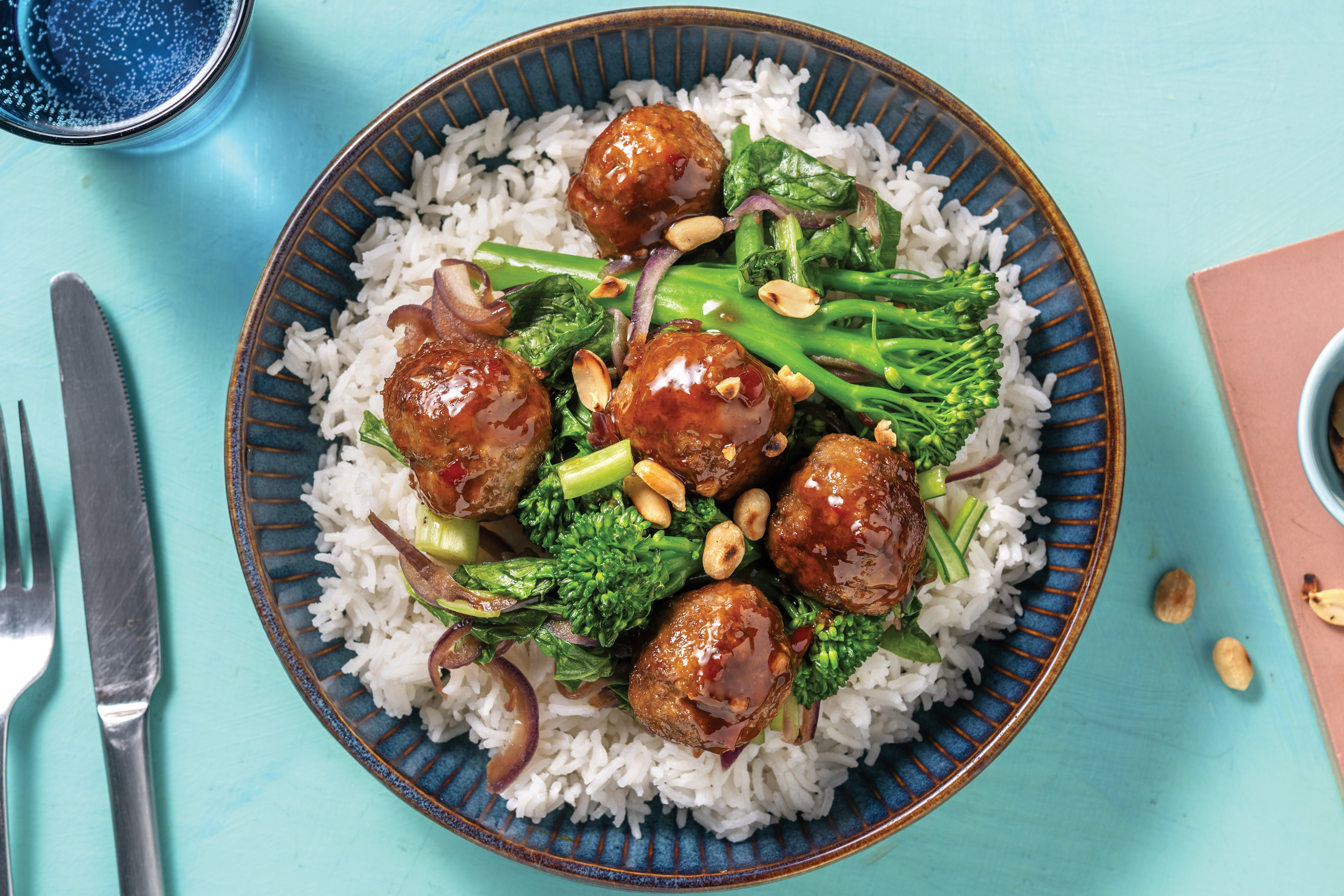 Teriyaki Beef Meatballs & Garlic Rice Recipe | HelloFresh