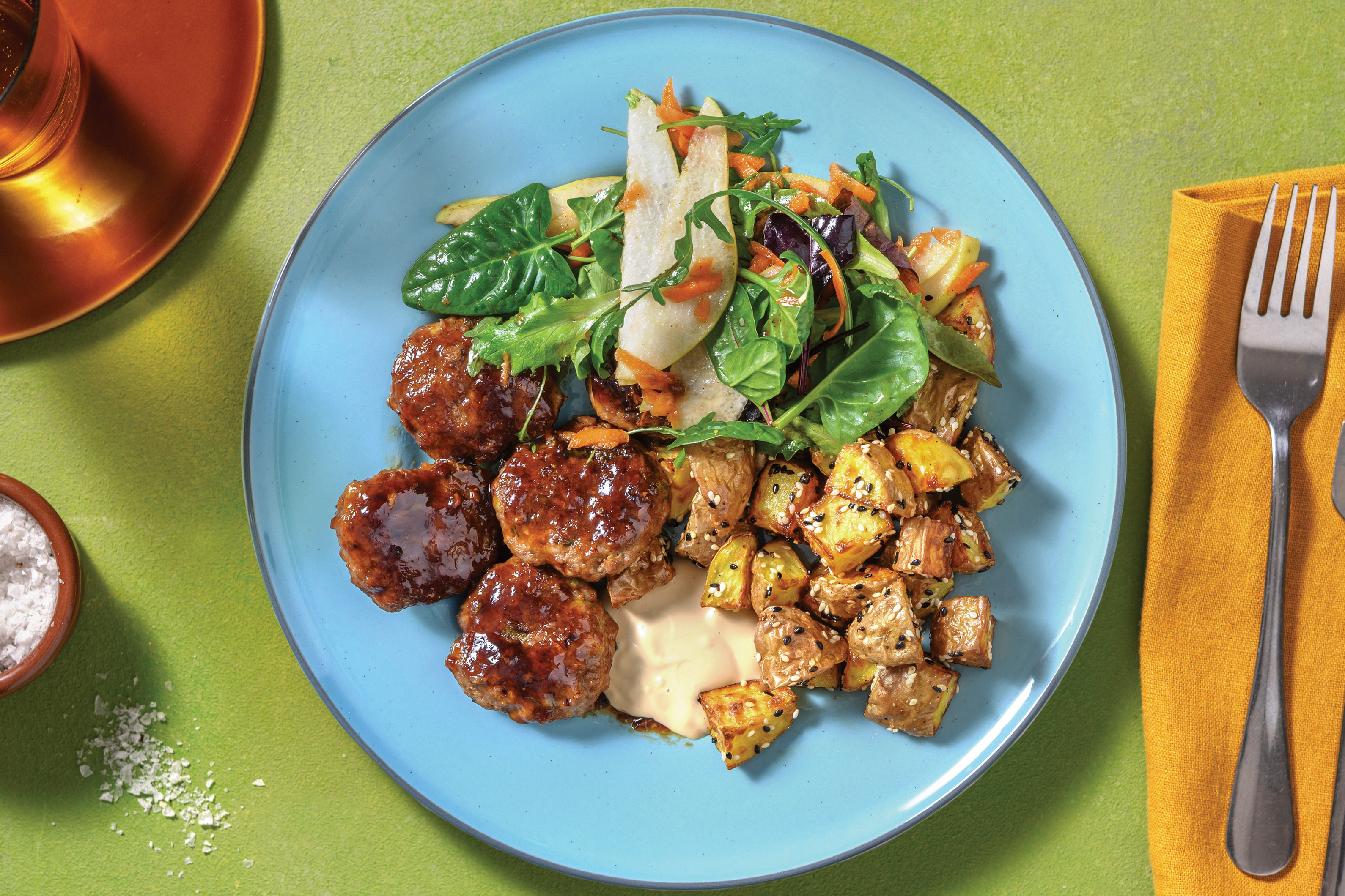 TeriyakiGlazed Beef Rissoles Recipe HelloFresh