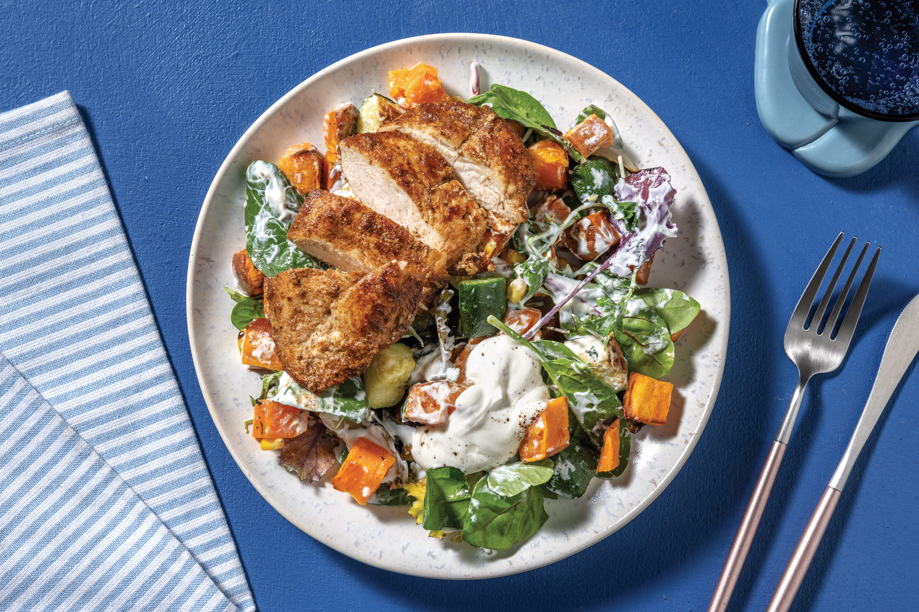 Tex-mex Chicken & Roast Veggie Salad Recipe 