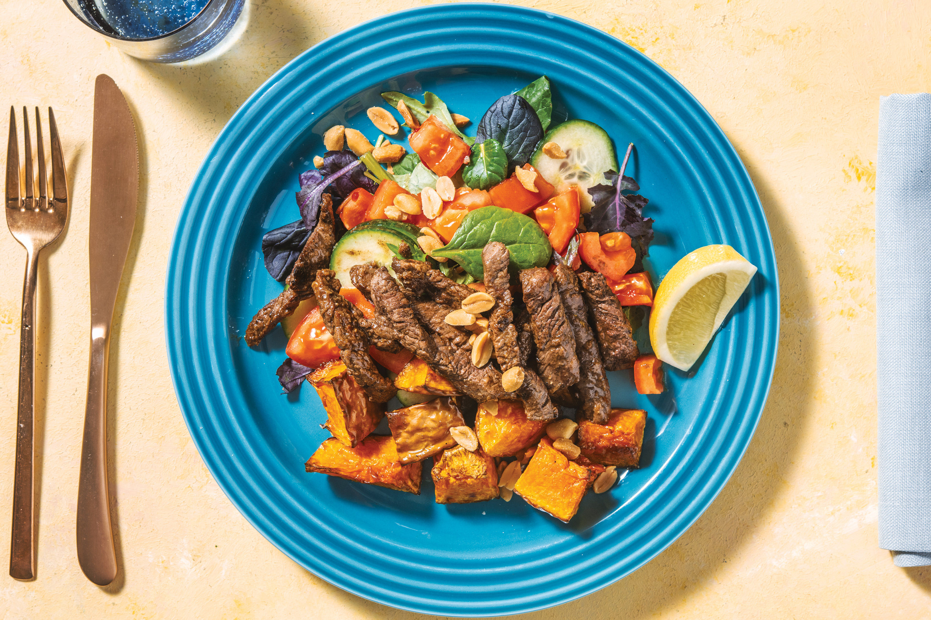 Thai Beef & Pumpkin Salad with Sweet Chilli Dressing Recipe HelloFresh