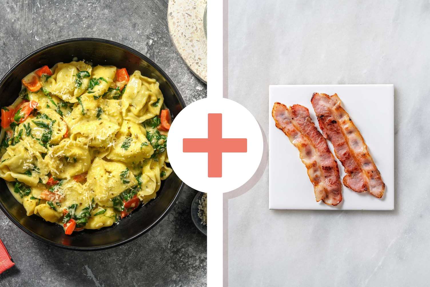 Cheese Tortellini, Crispy Bacon and Creamy Pesto Sauce Recipe HelloFresh