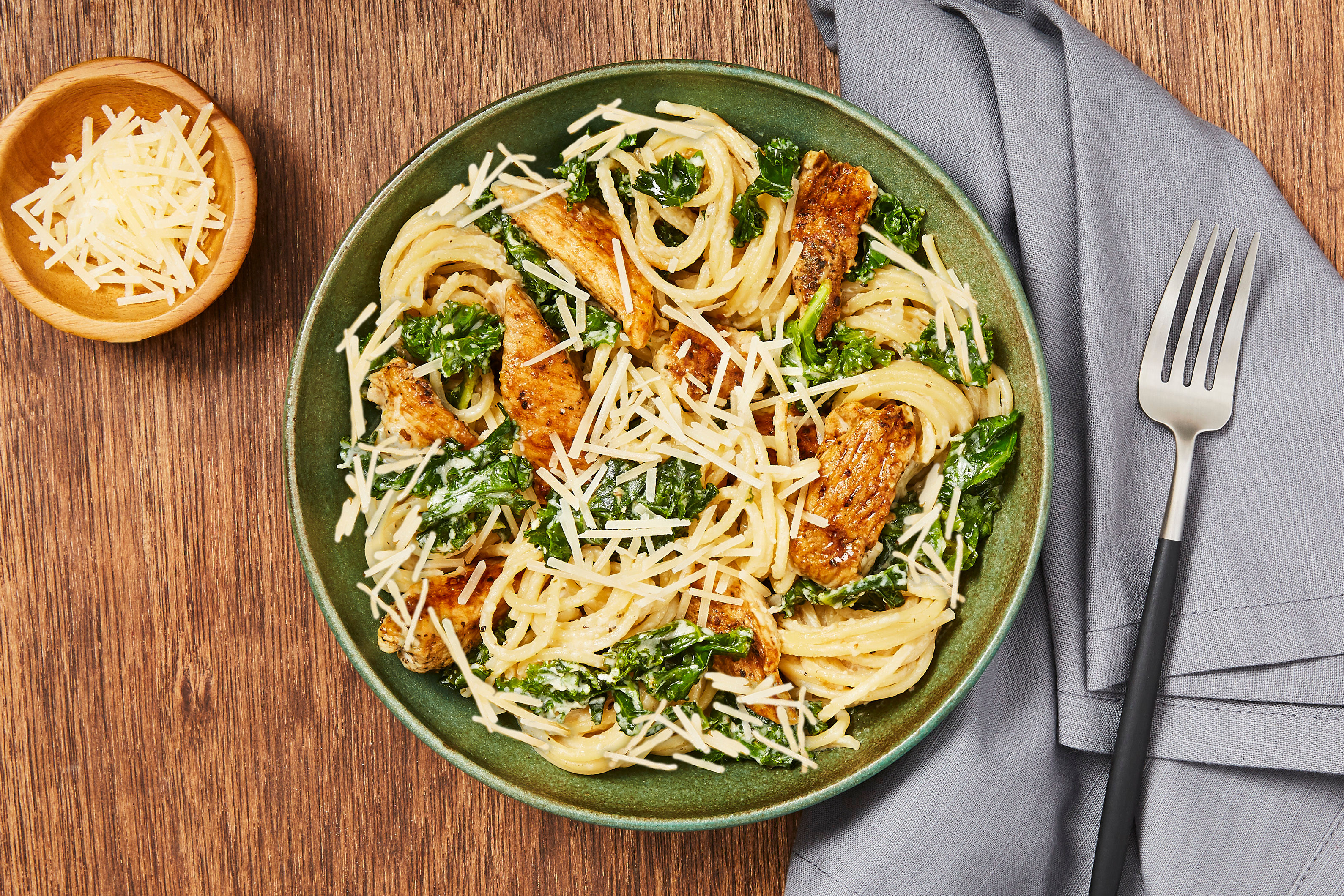 Bacon, Tuscan Chicken & Kale Spaghetti