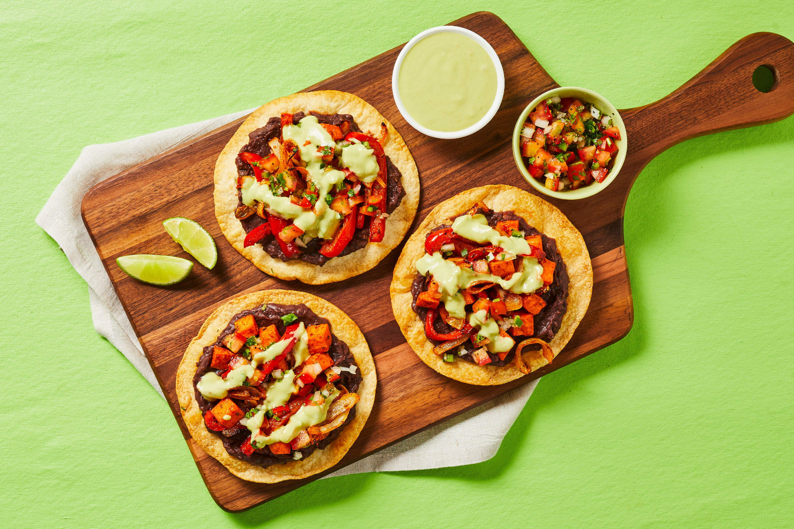 Chicken, Sweet Potato & Bean Tostadas