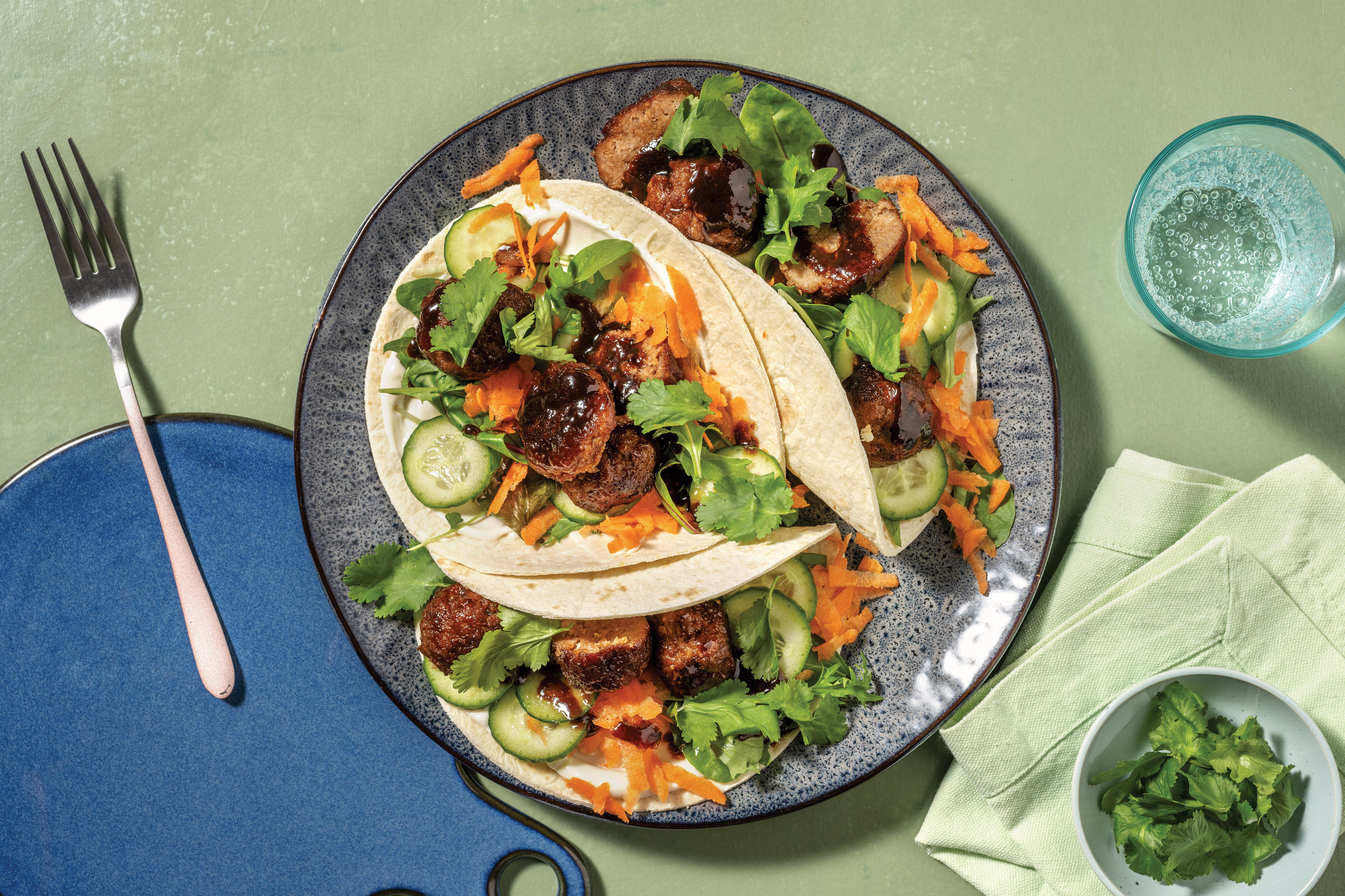 VietnameseStyle Pork Meatball Tacos Recipe HelloFresh