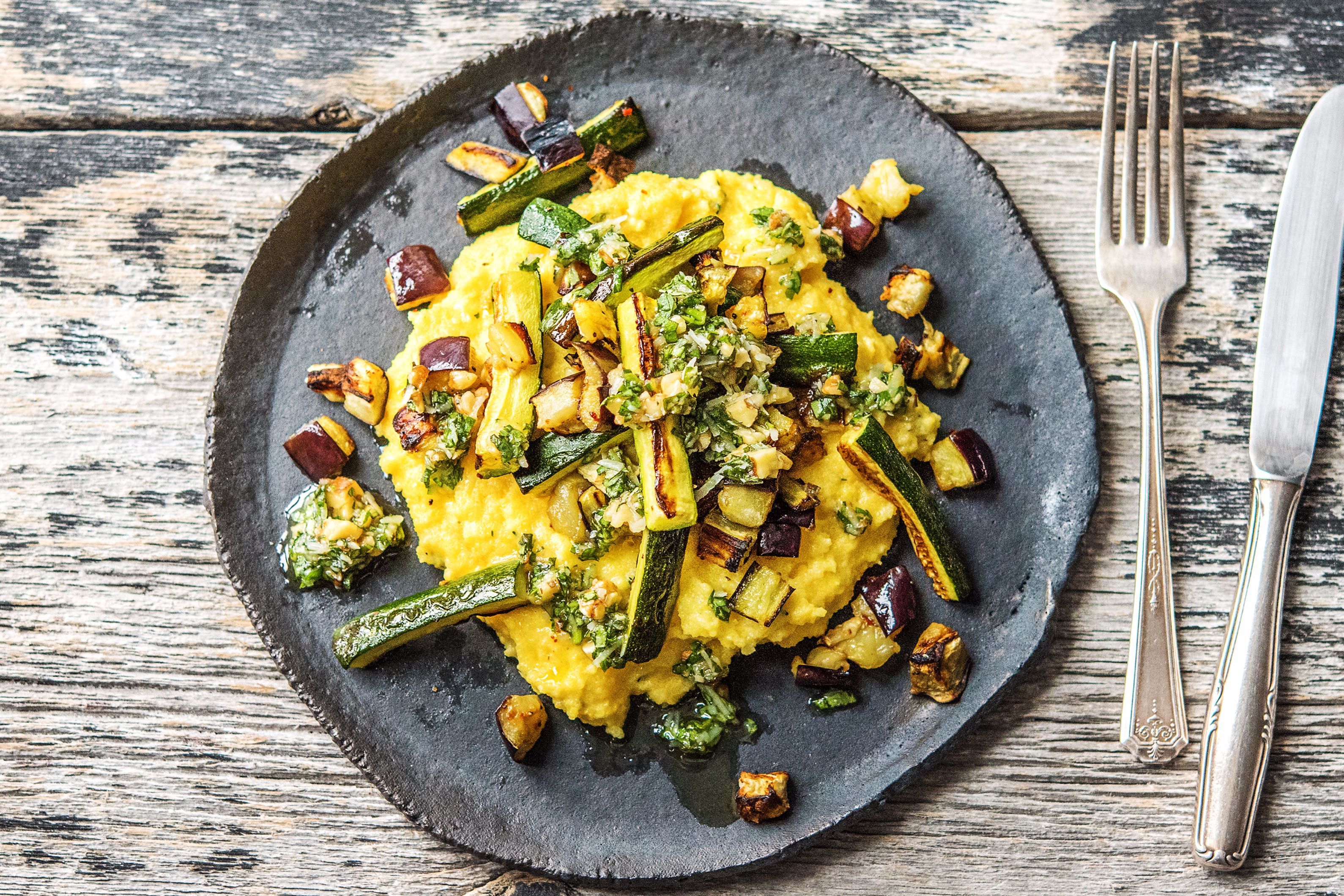 Powerhouse Eggplant Polenta Recipe HelloFresh