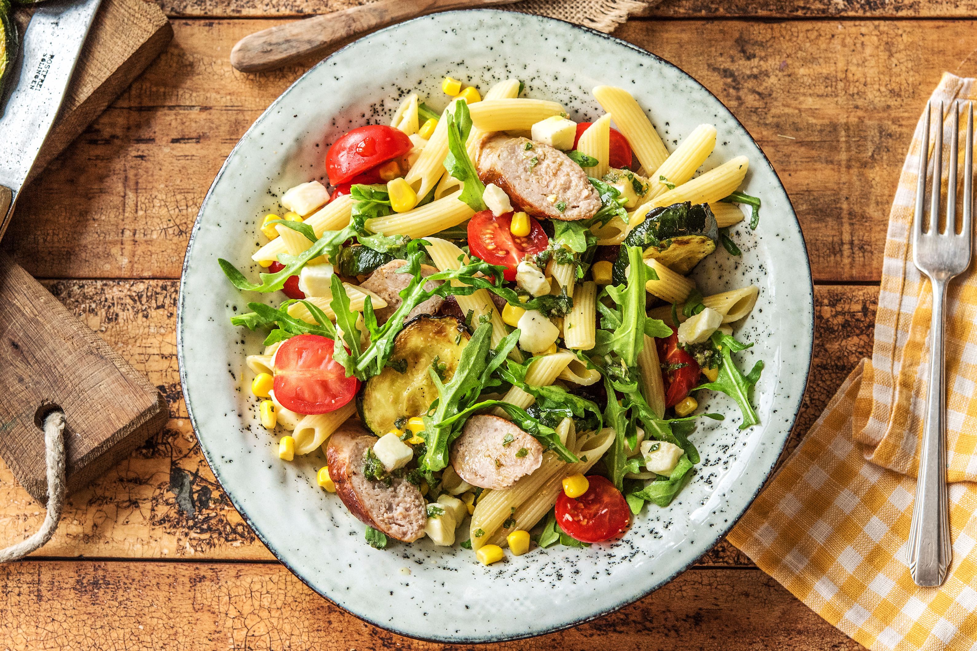 Penne with Sausage, Corn, and Zucchini Recipe HelloFresh