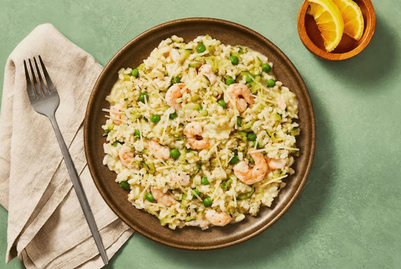 Shrimp, Pea & Zucchini Risotto