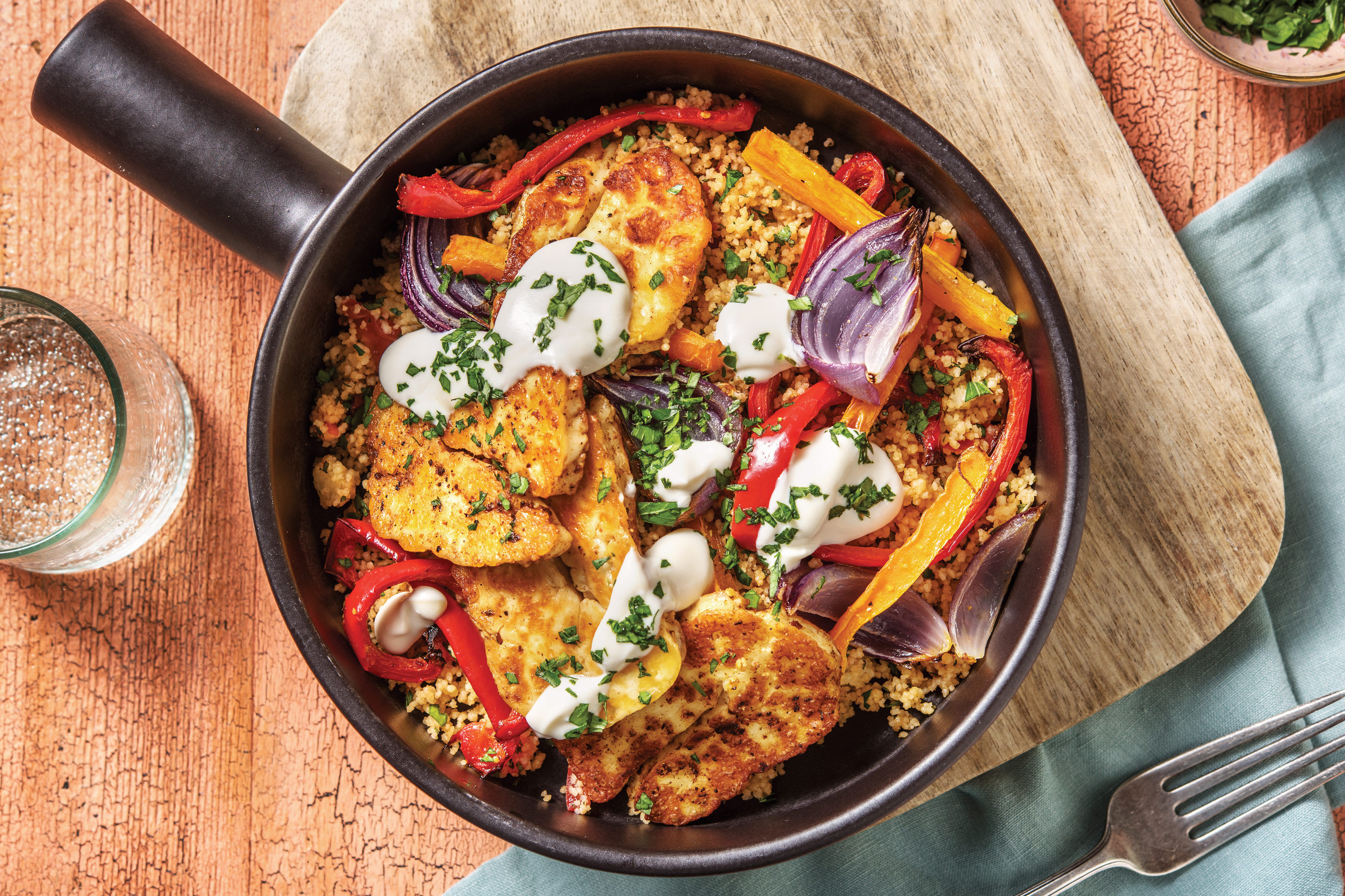 Moroccan Spiced Haloumi with Herbed Couscous Recipe HelloFresh