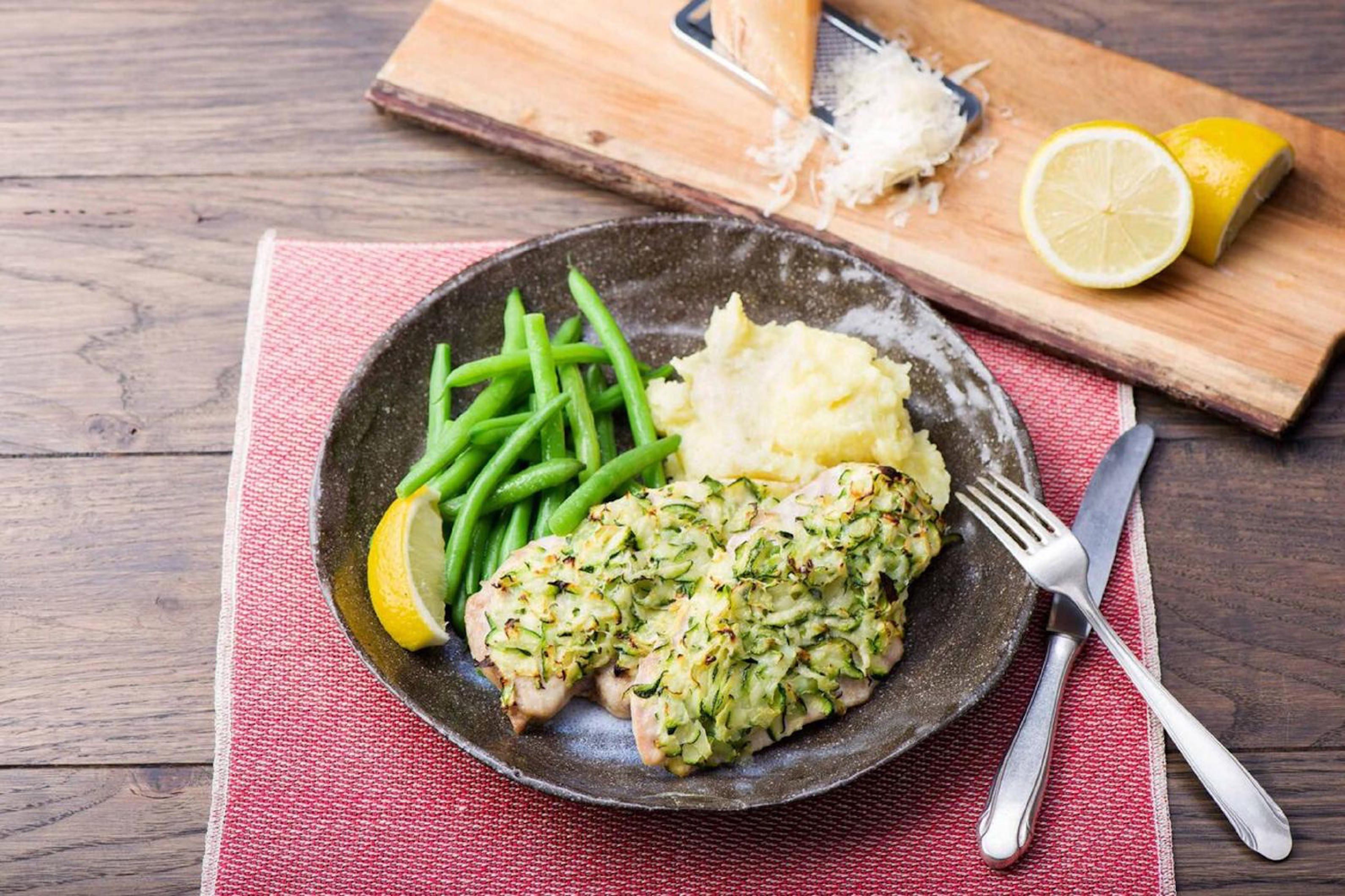 Zucchini & ParmesanCrusted Chicken Recipe HelloFresh