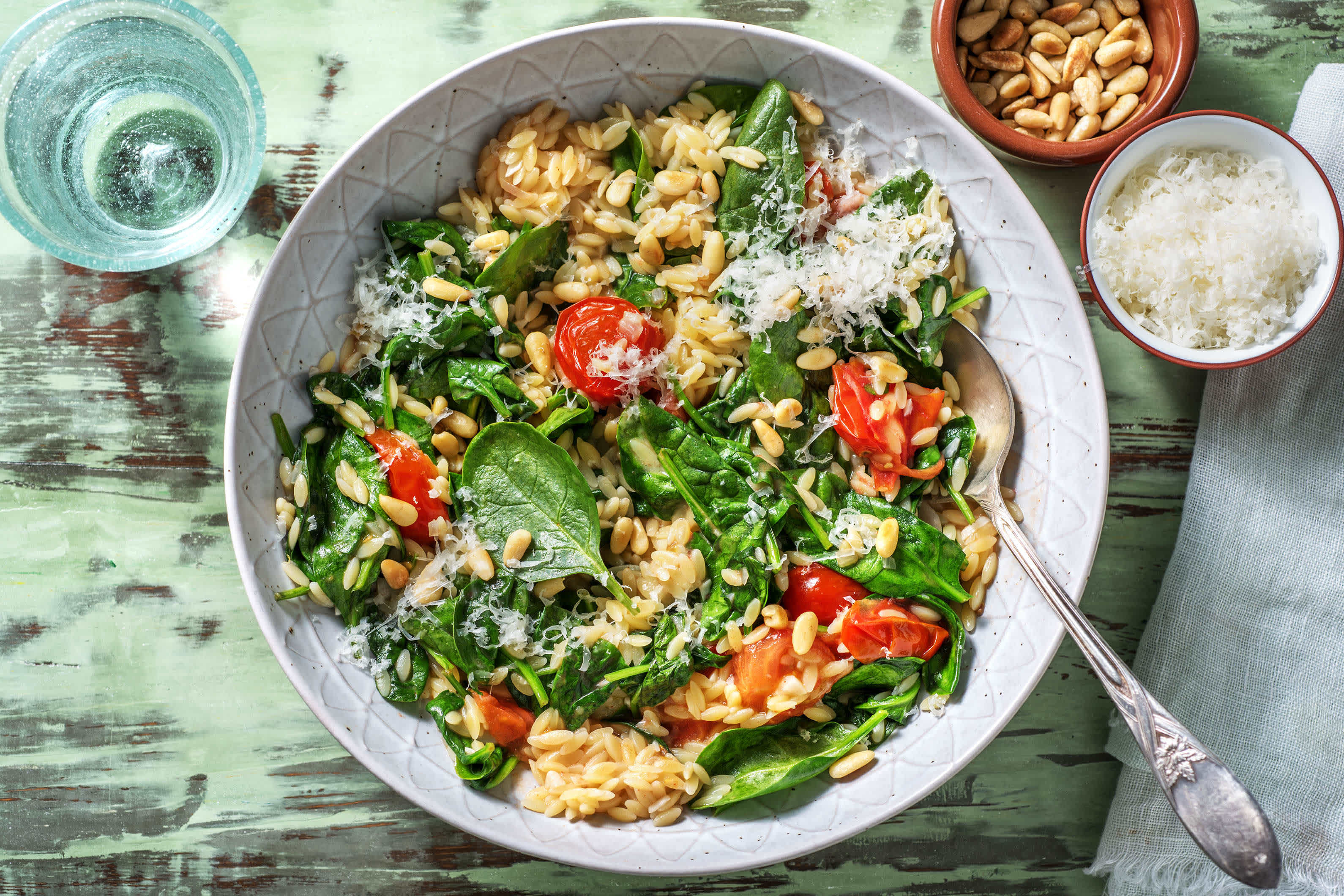 Orzo Aux épinards Et Aux Tomates Cerises Recette | HelloFresh