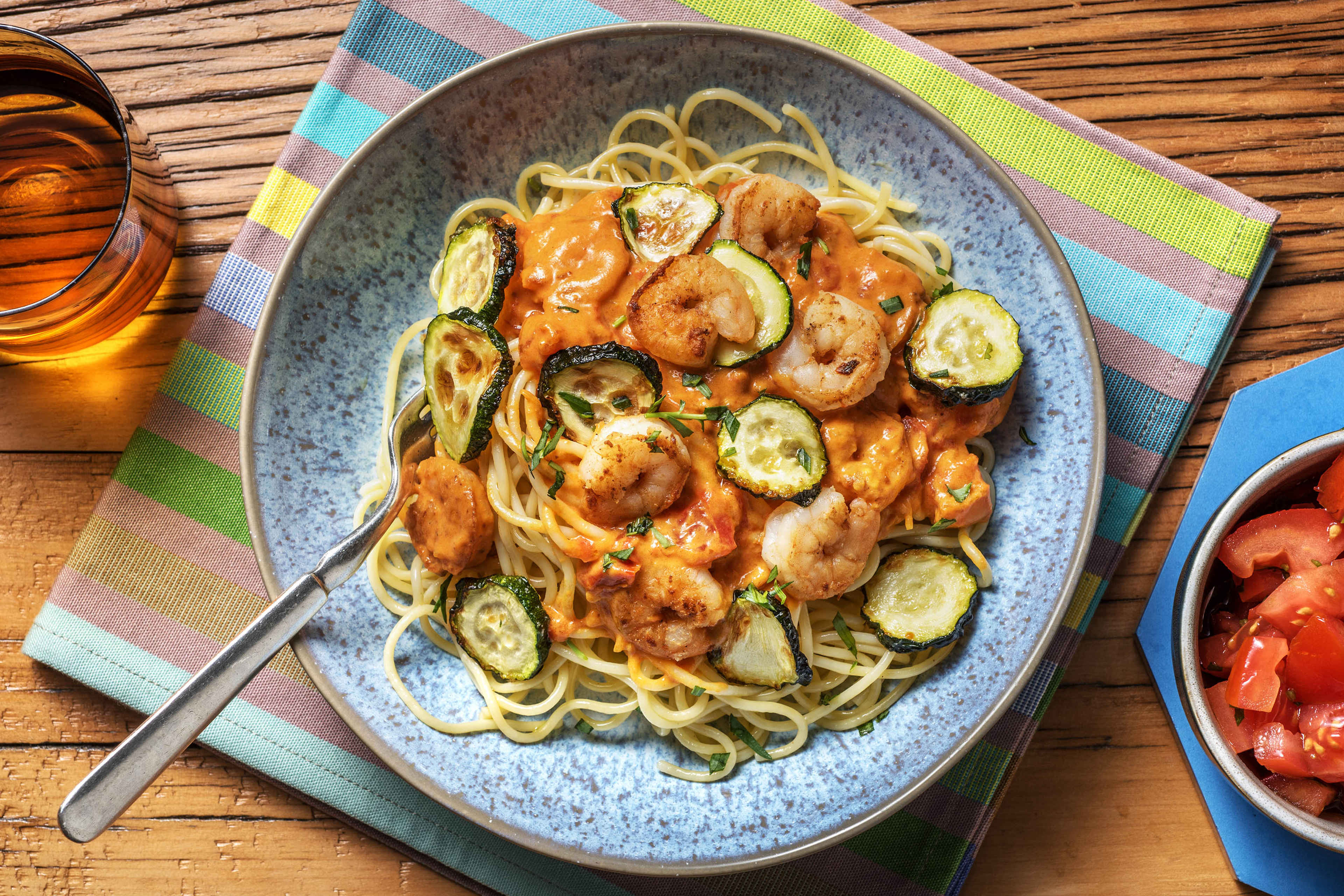Spaghetti aux crevettes sauce diable Recette HelloFresh