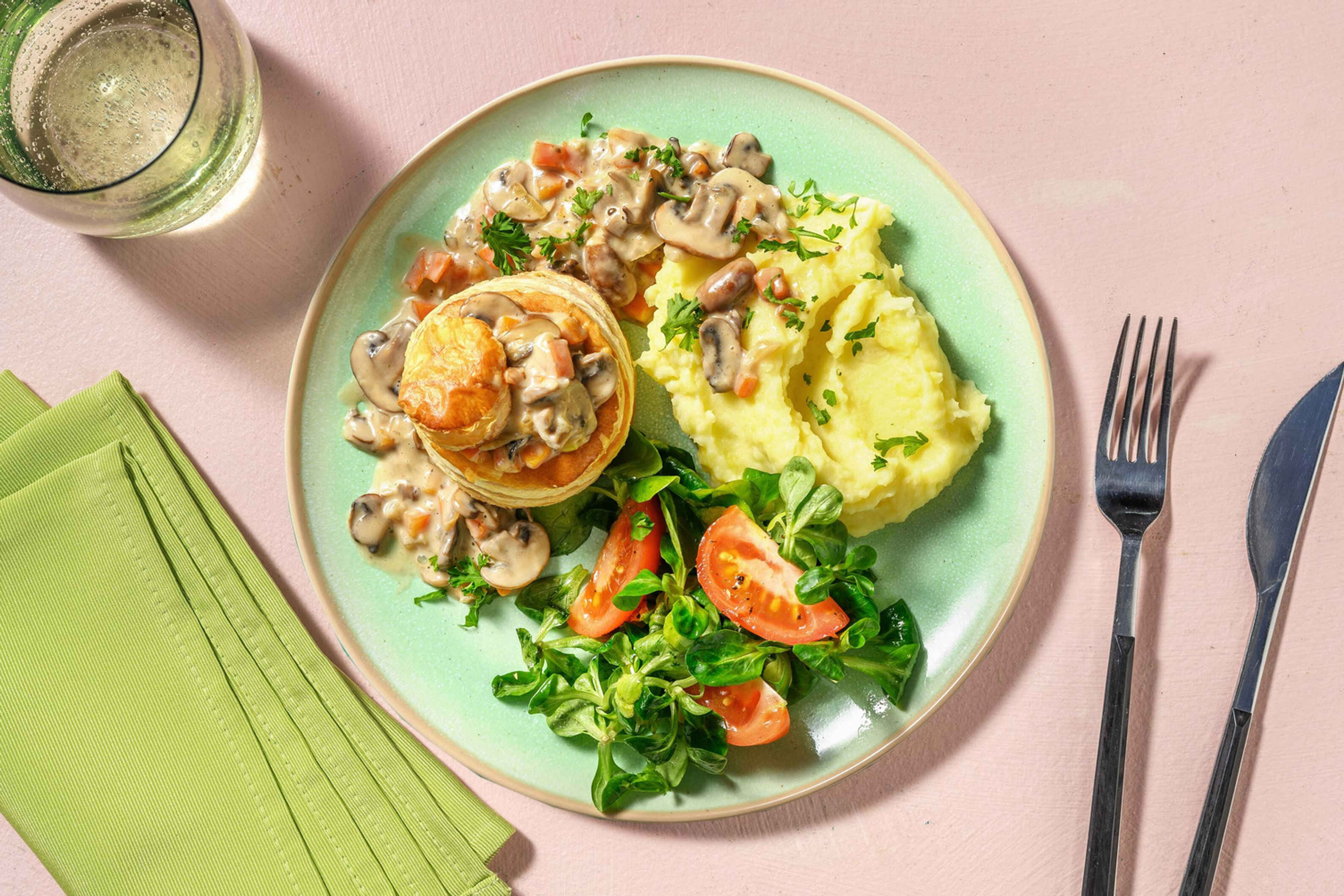 Vol-au-vent végétarien aux champignons Recette | HelloFresh