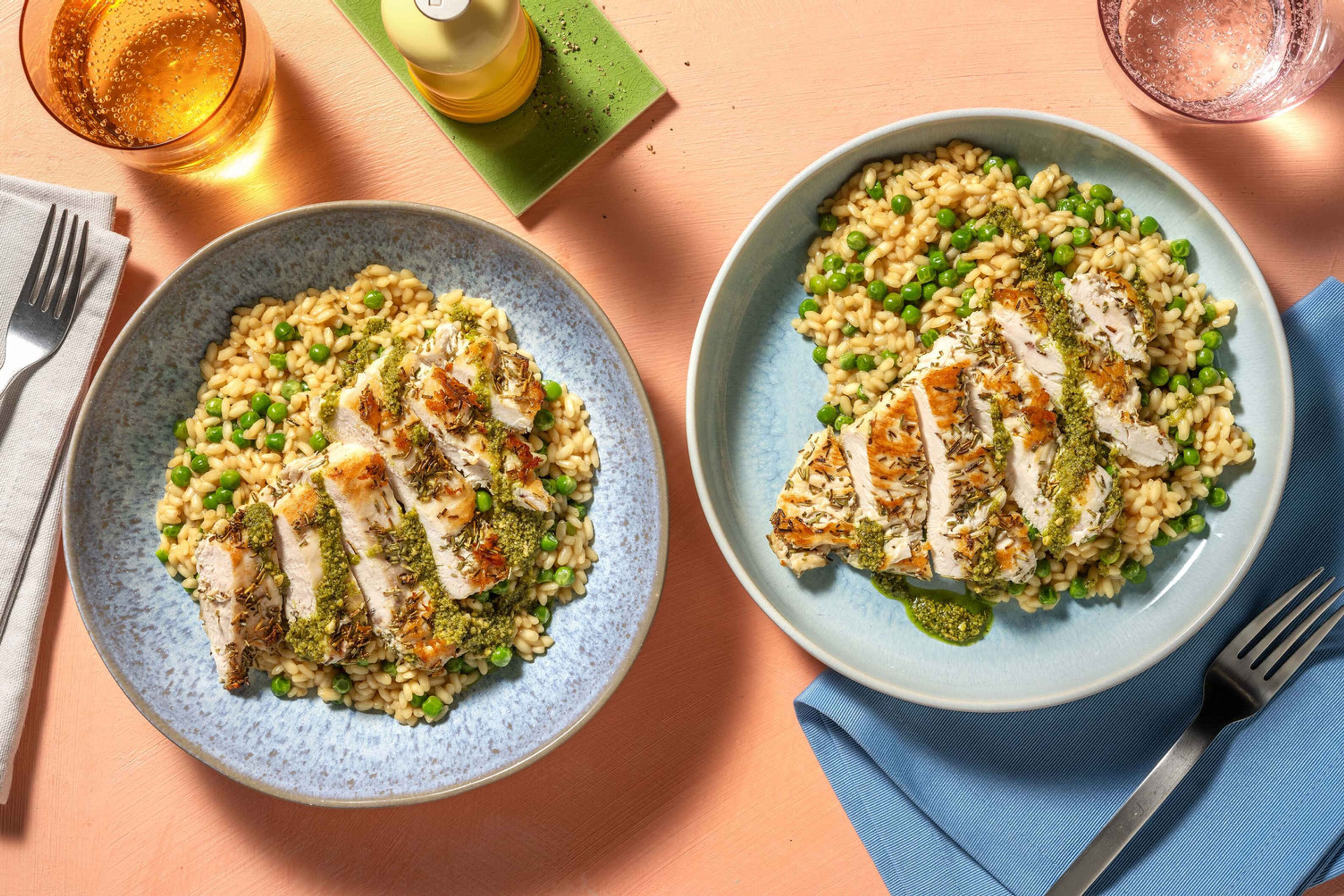 Rosemary Chicken on Pea Risotto Recipe HelloFresh