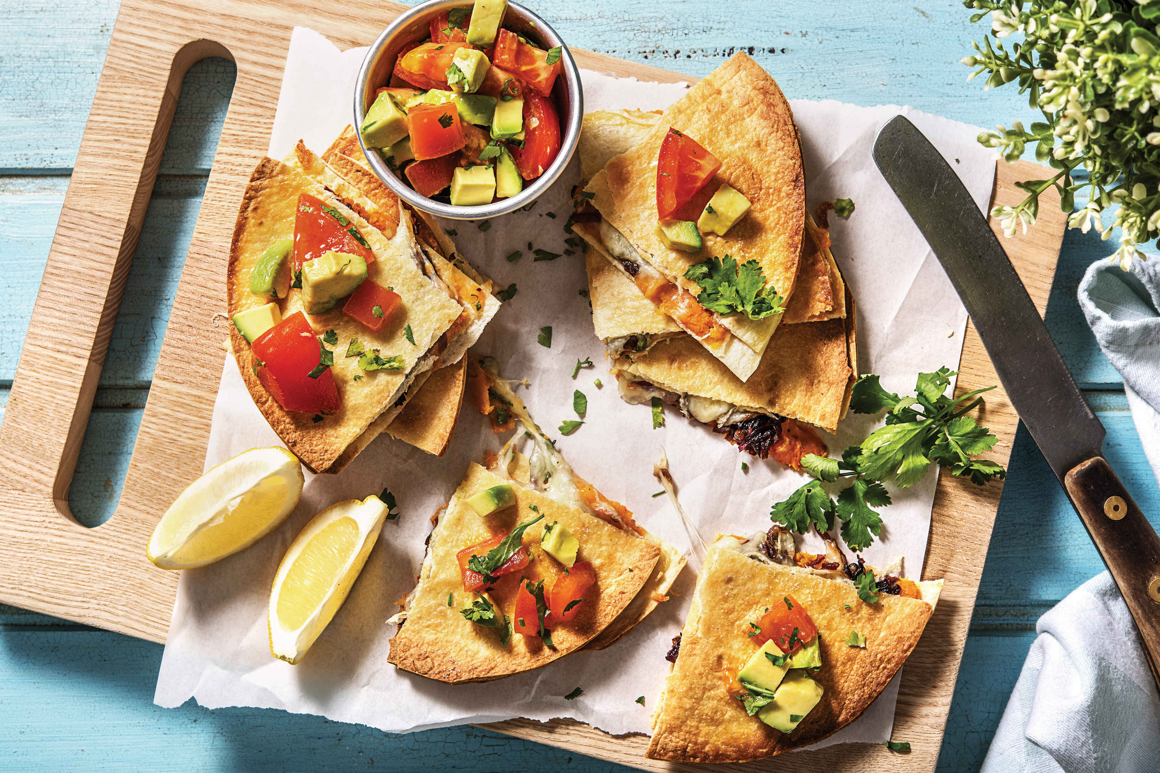 American Sweet Potato & Caramelised Onion Quesadillas Recipe HelloFresh