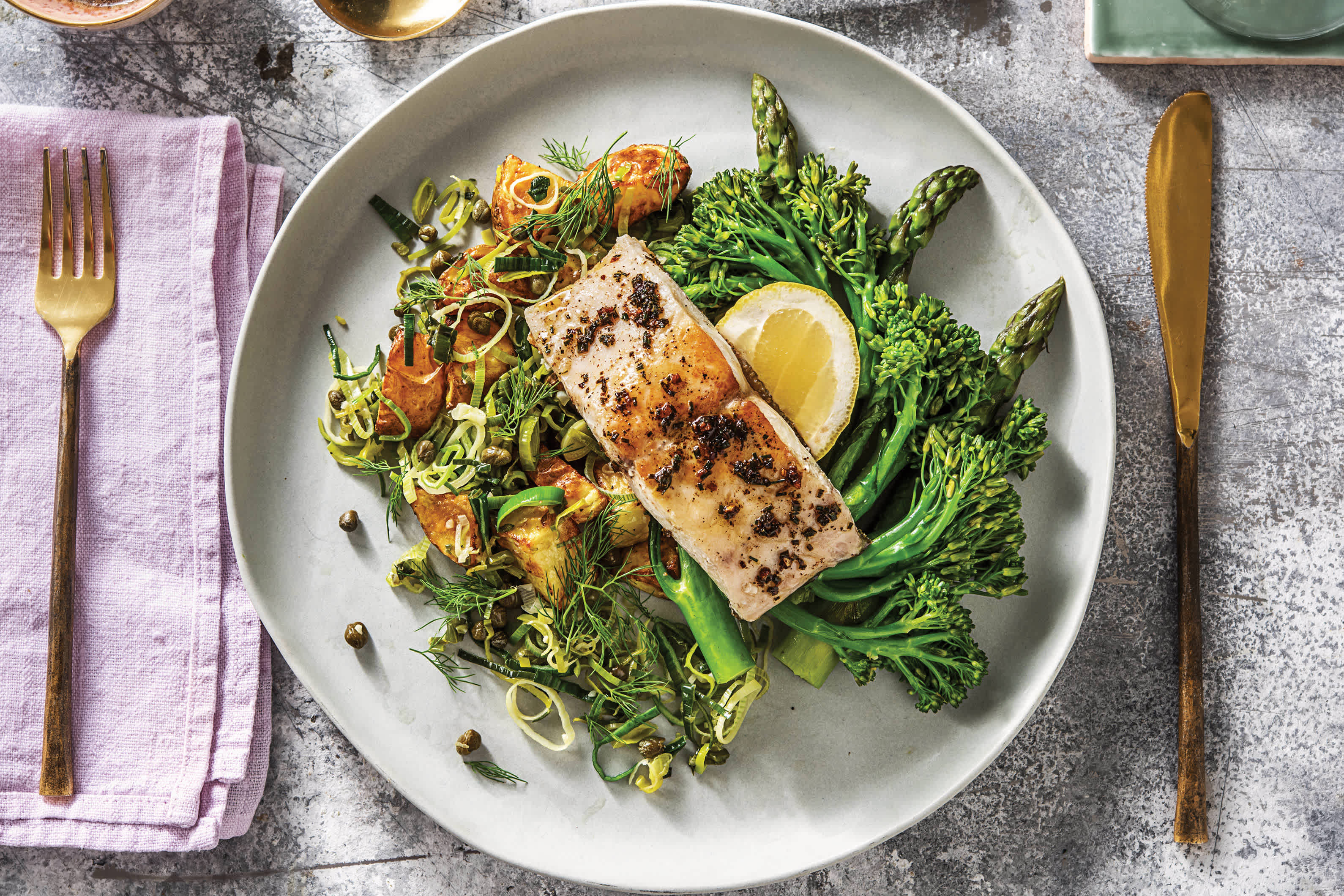 Barramundi & Brown Butter Sauce with Greens Recipe | HelloFresh