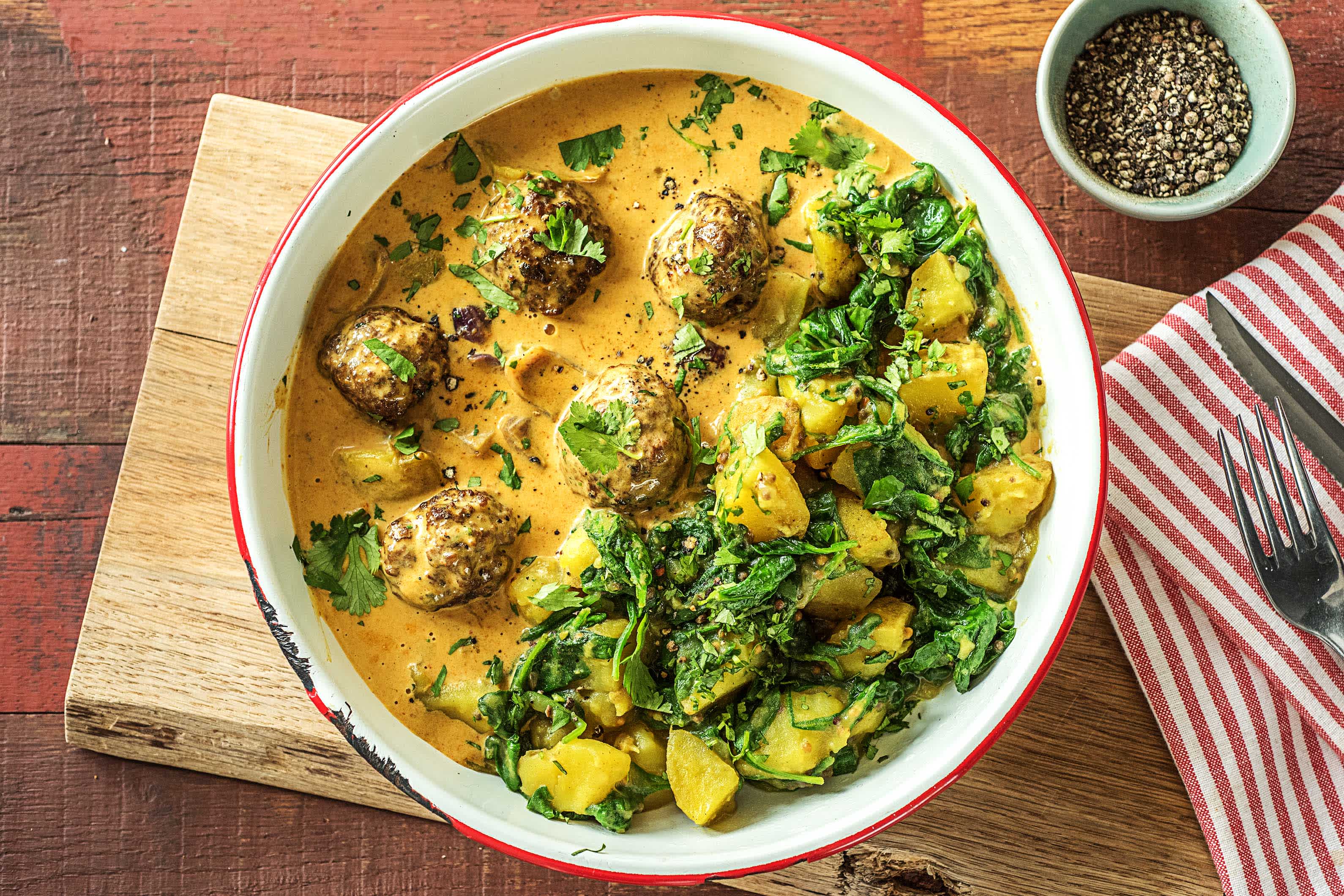 Beef Kofta Curry with Sag Aloo Recipe HelloFresh
