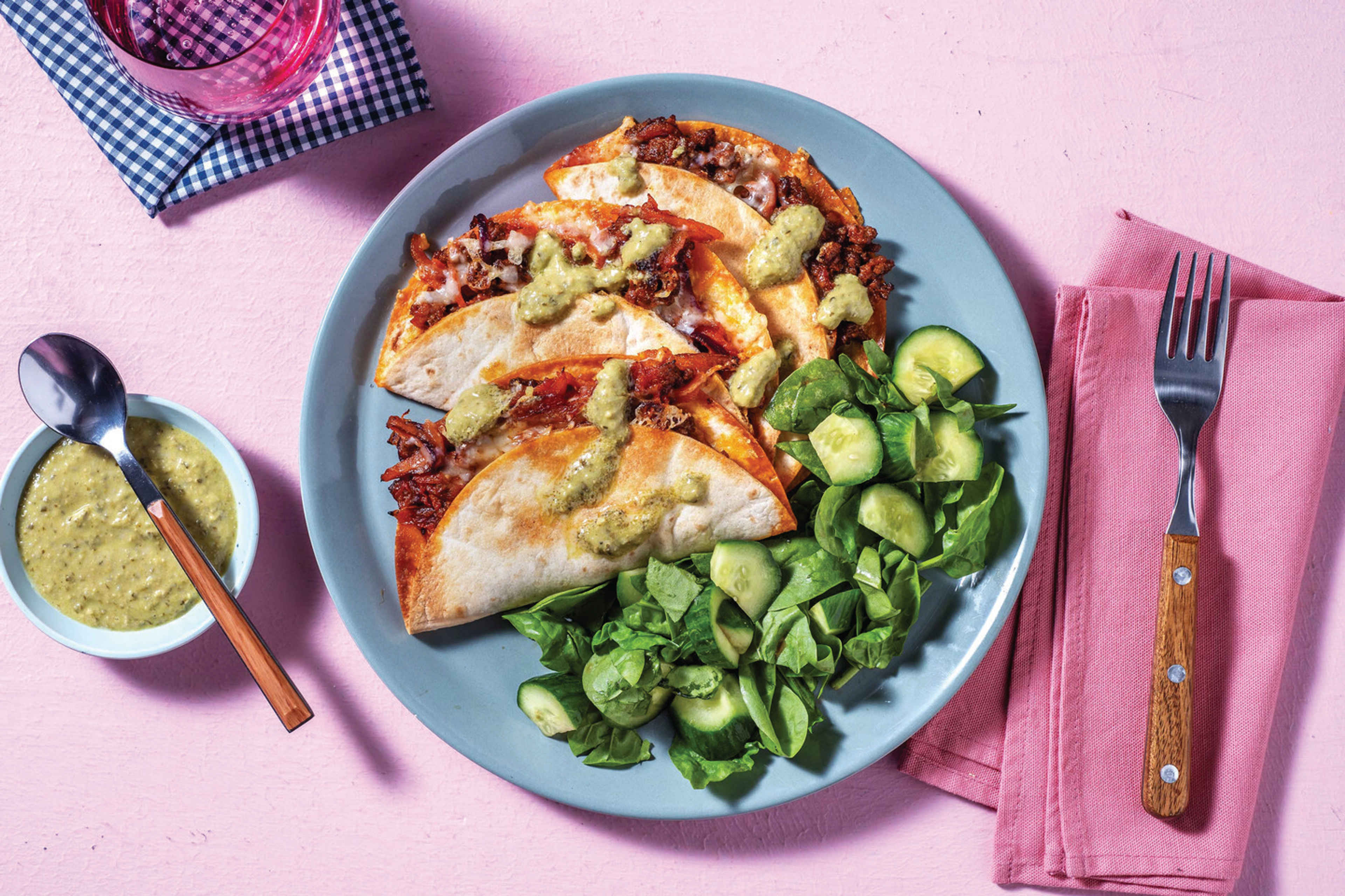 Cheesy ItalianStyle Beef Quesadillas Recipe HelloFresh