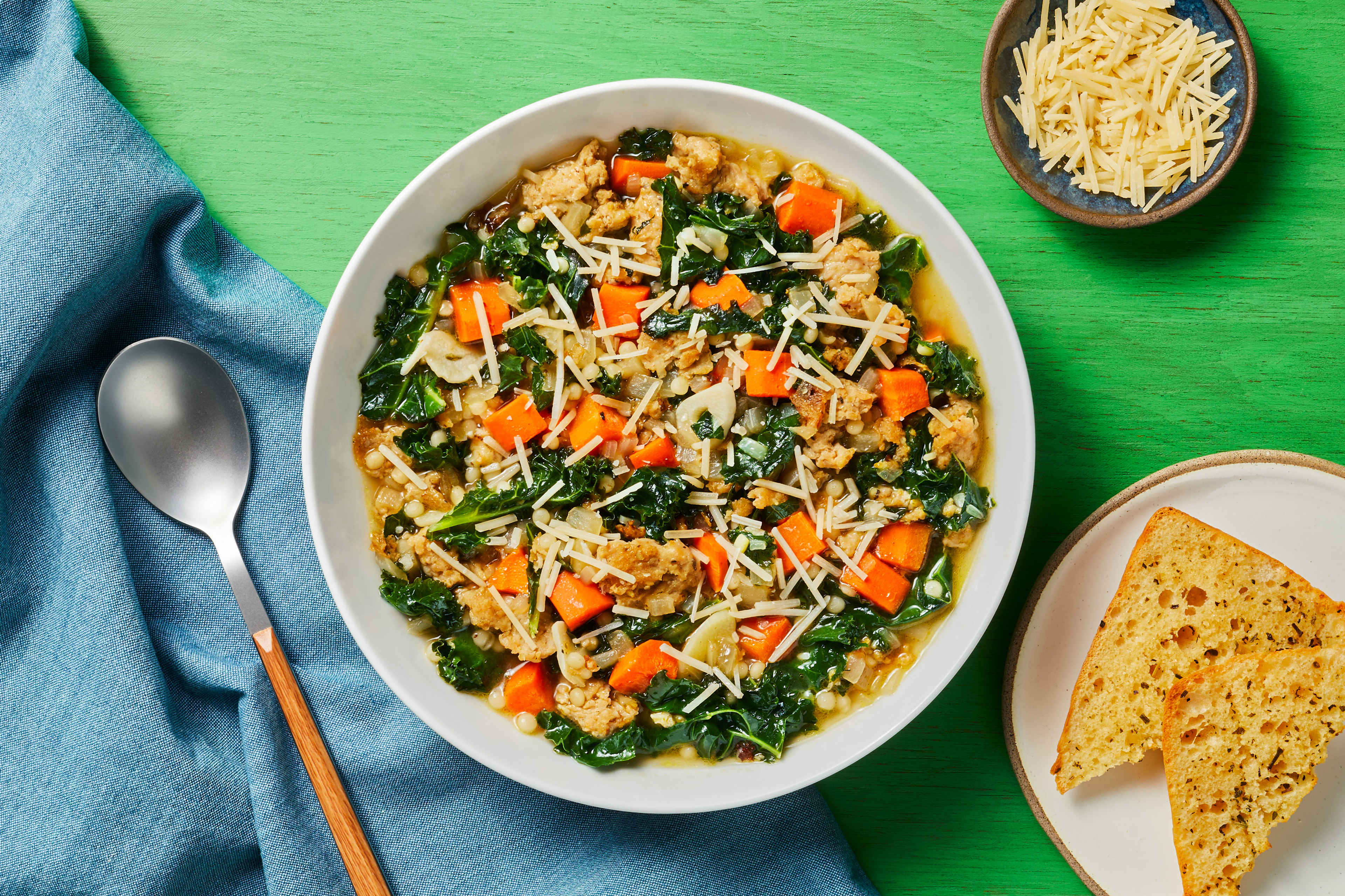 Chicken Sausage, Couscous & Kale Soup Recipe HelloFresh