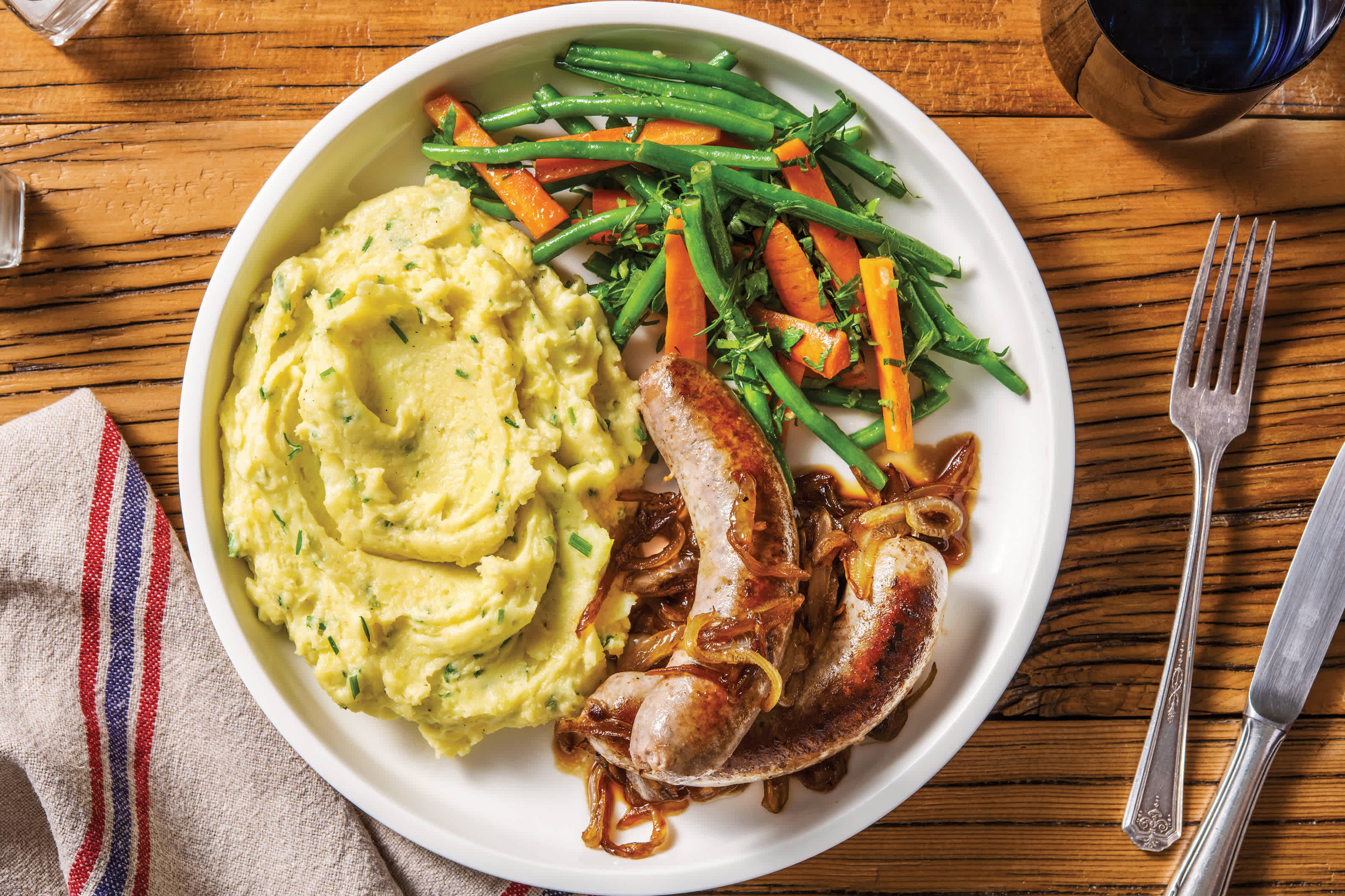 Classic Beef Bangers & Parmesan Mash Recipe HelloFresh
