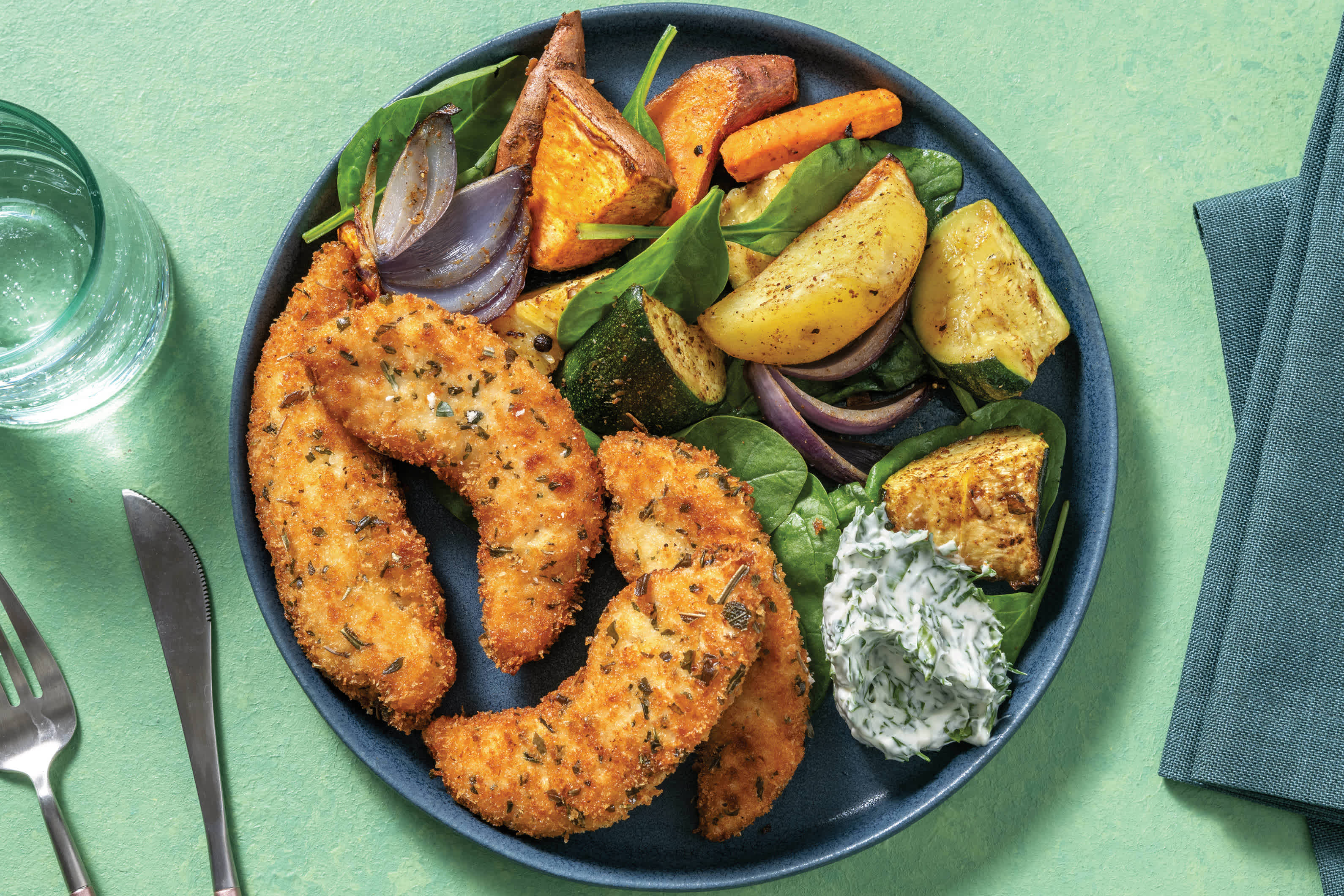 Crumbed Garlic & Herb Chicken Recipe HelloFresh