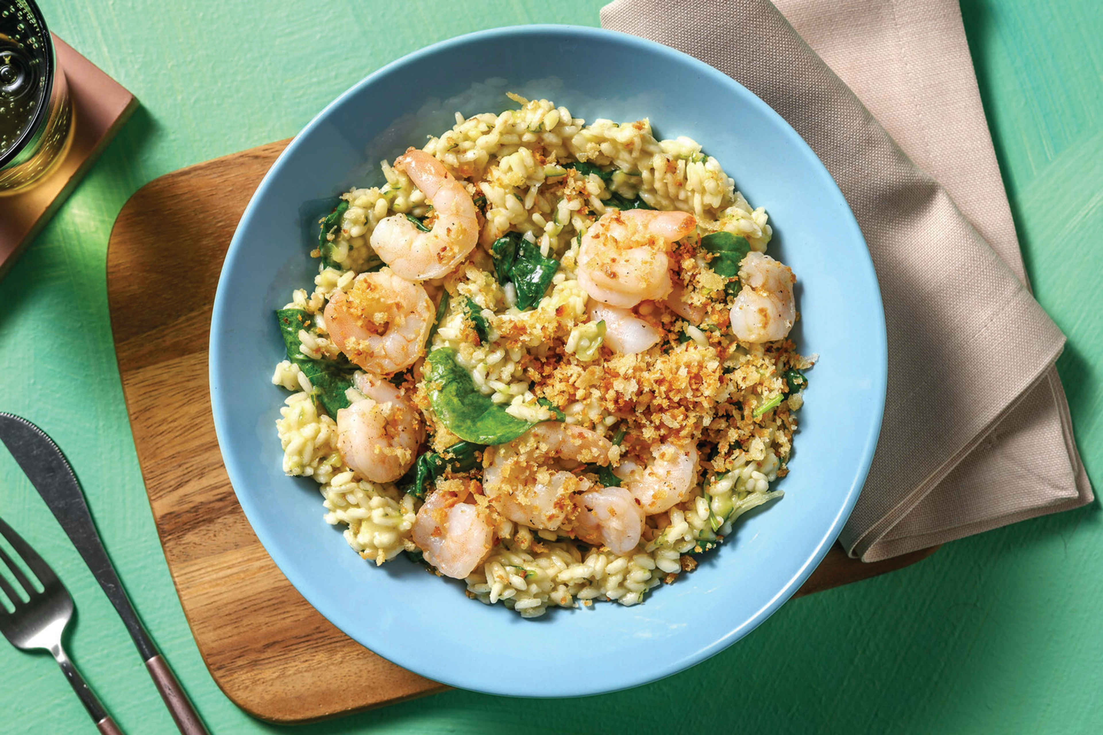 Seared Prawns & Baked Zucchini Risotto Recipe HelloFresh